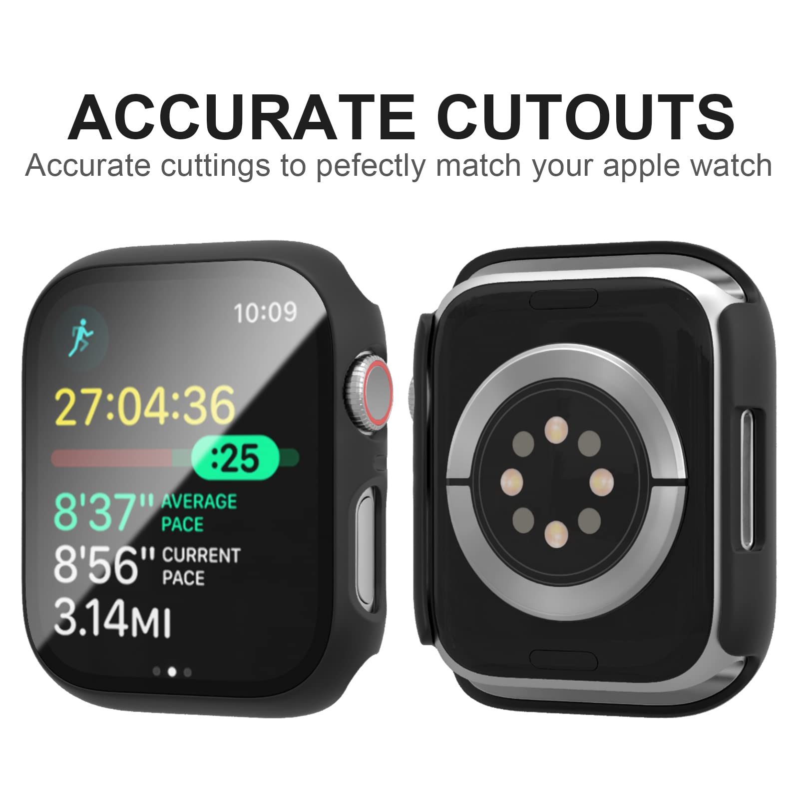 Cuteey 6 Pack Case For Apple Watch Series 9 Series 8 7 45Mm With Built In Tempered Glass Screen Protector, Overall Full Protecti