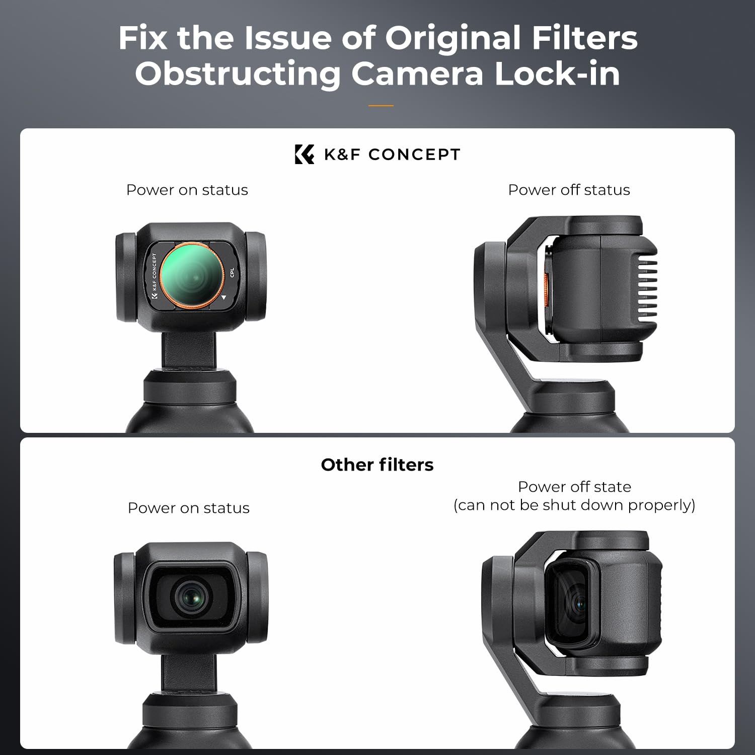 K&F Concept Magnetic CPL Filter for DJI Osmo Pocket 3 Camera KF01.2532 Aluminum