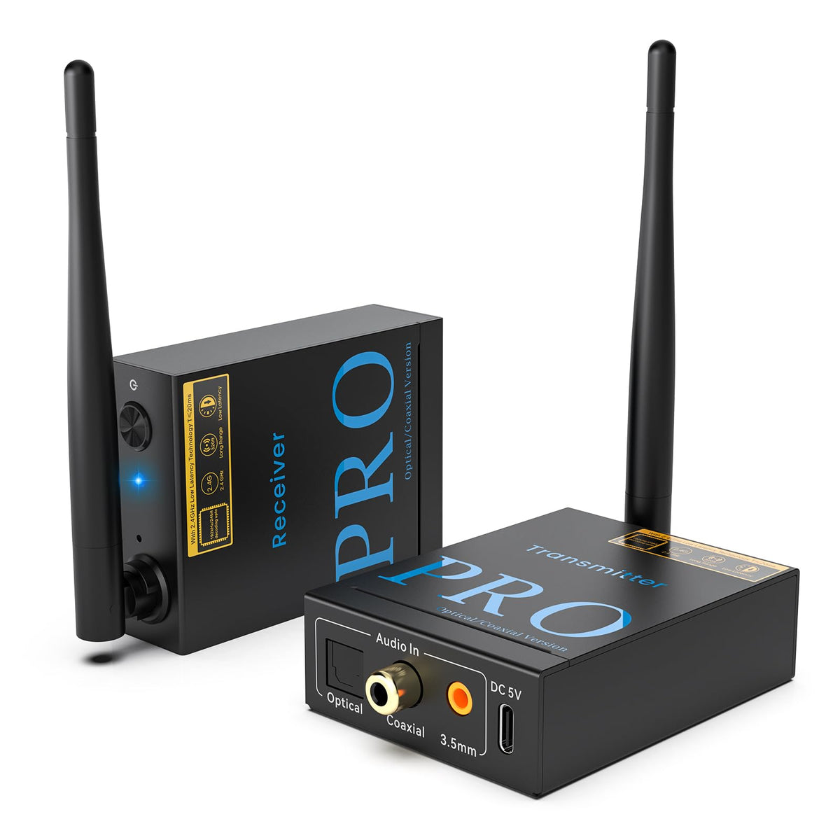1Mii 2.4Ghz Wireless Audio Transmitter And Receiver, Hifi Audio, 20Ms Low Latency, 320Ft Long Range Wireless Subwoofer Kit For S