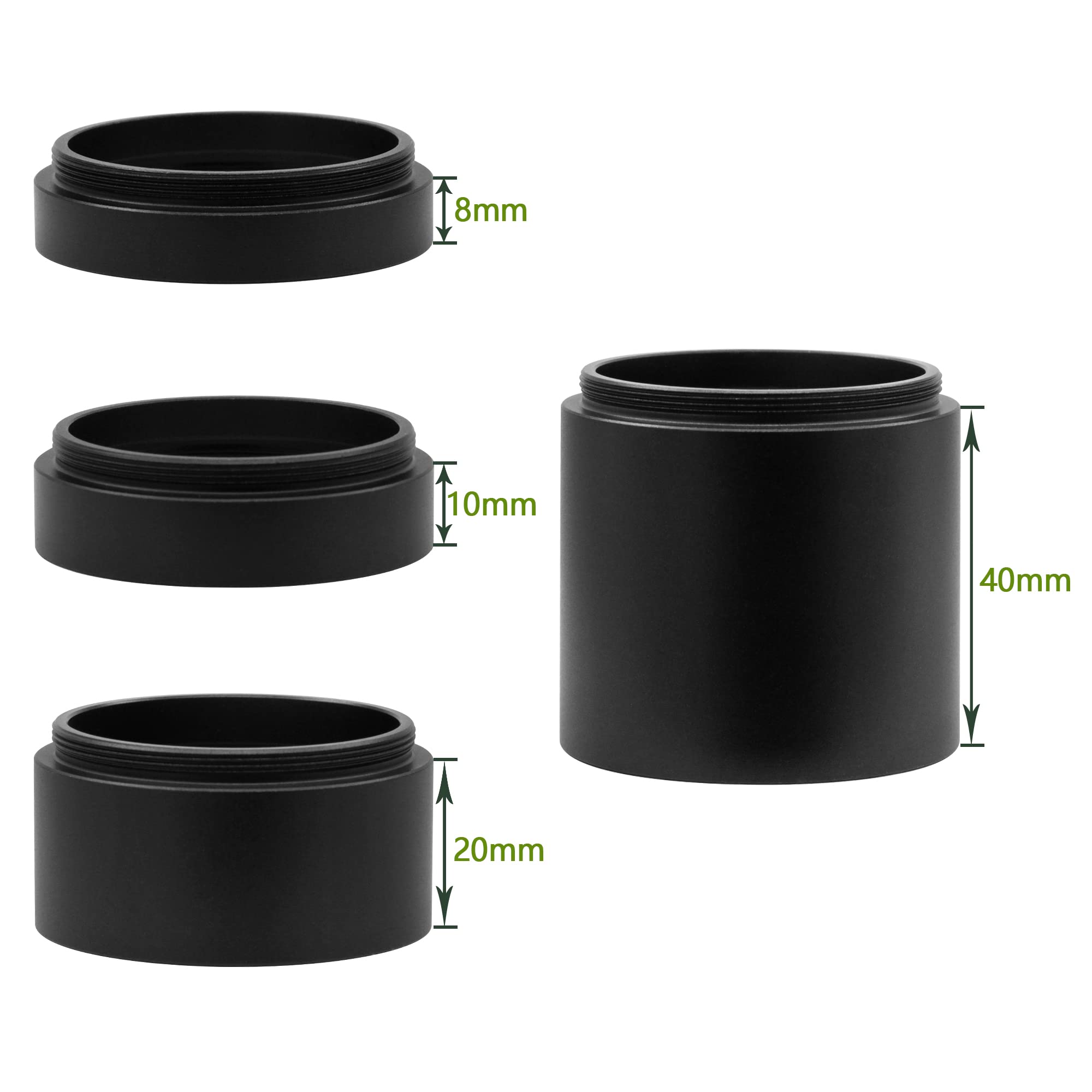 Astromania Astronomical T2 Extension Tube Kit For Cameras And Eyepieces   Length 8Mm 10Mm 20Mm 40Mm   M42X0.75 On Both Sides