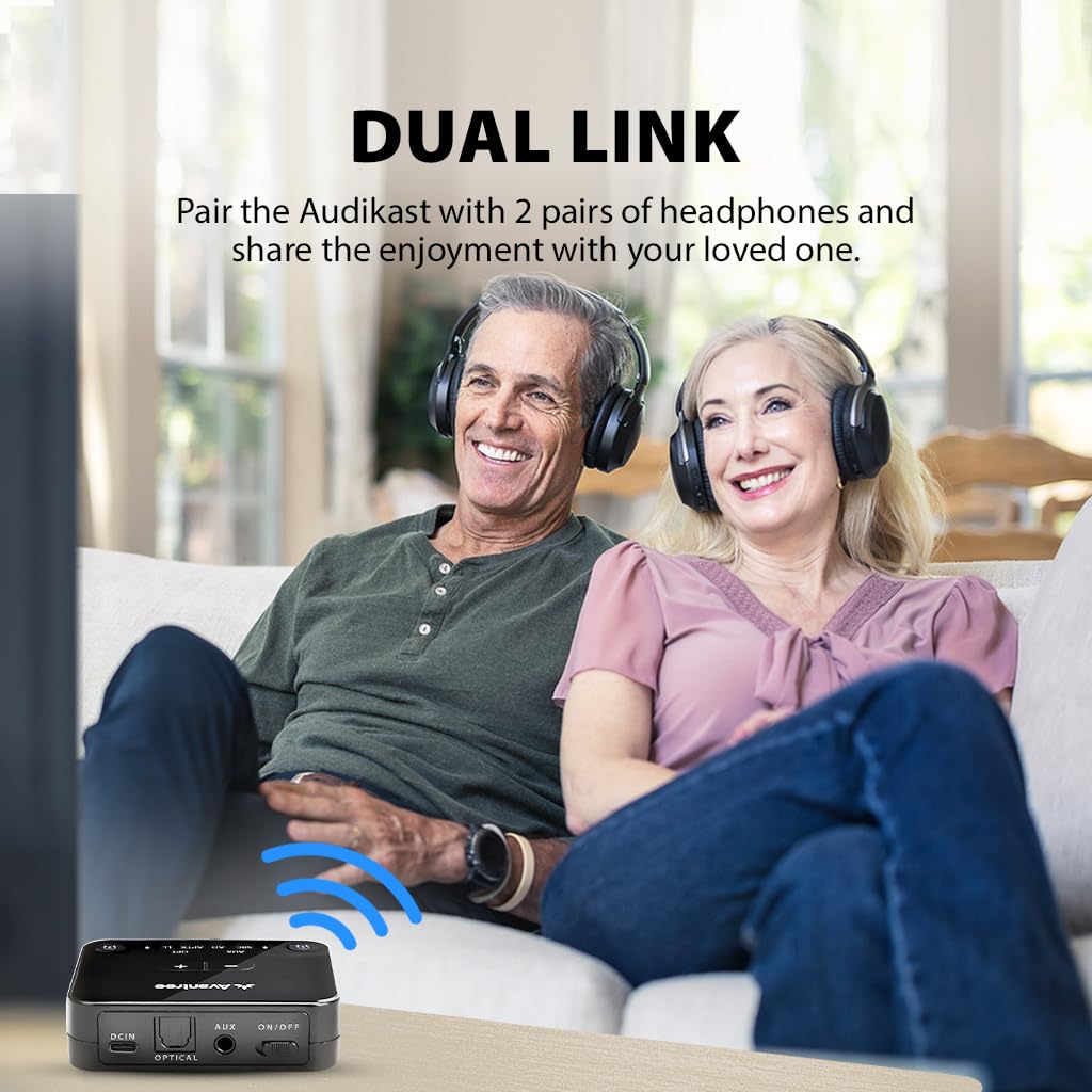 Avantree Audikast Plus   Bluetooth 5.3 Audio Transmitter For Tv, Boosted Optical Volumes, Aptx Low Latency & Adaptive, Qualcomm