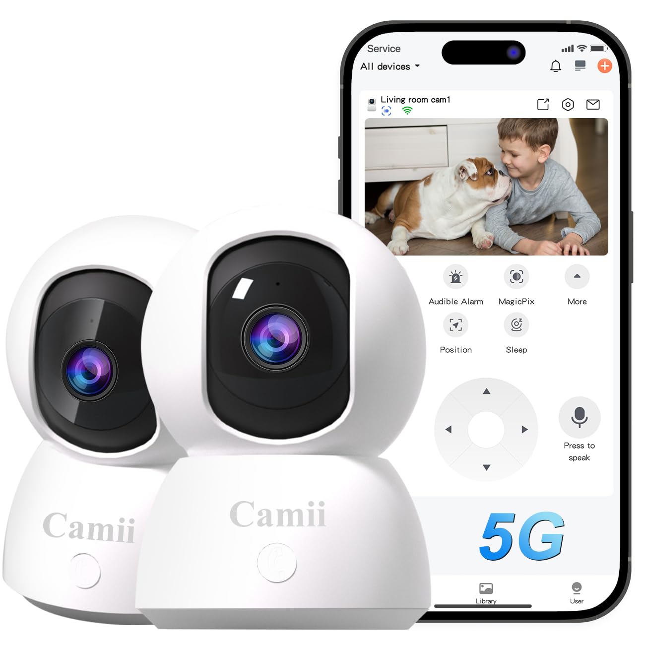 Indoor Security Camera 2K, 360 Degree Cameras For Home Security With Night Vision, Baby/Dog Monitor With Auto Tracking, Human/Pe