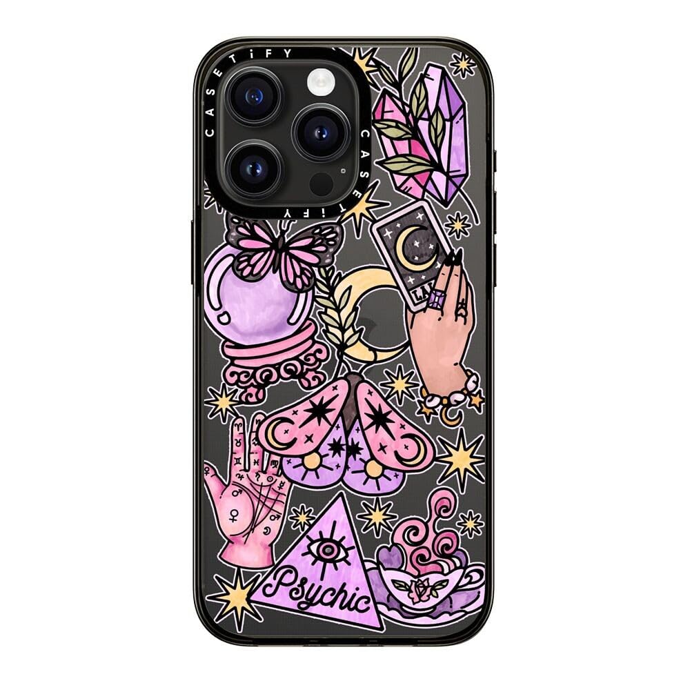 Casetify Compact Case For Iphone 15 Pro Max [2X Military Grade Drop Tested / 4Ft Drop Protection]   Whimsical Witch   Clear Blac