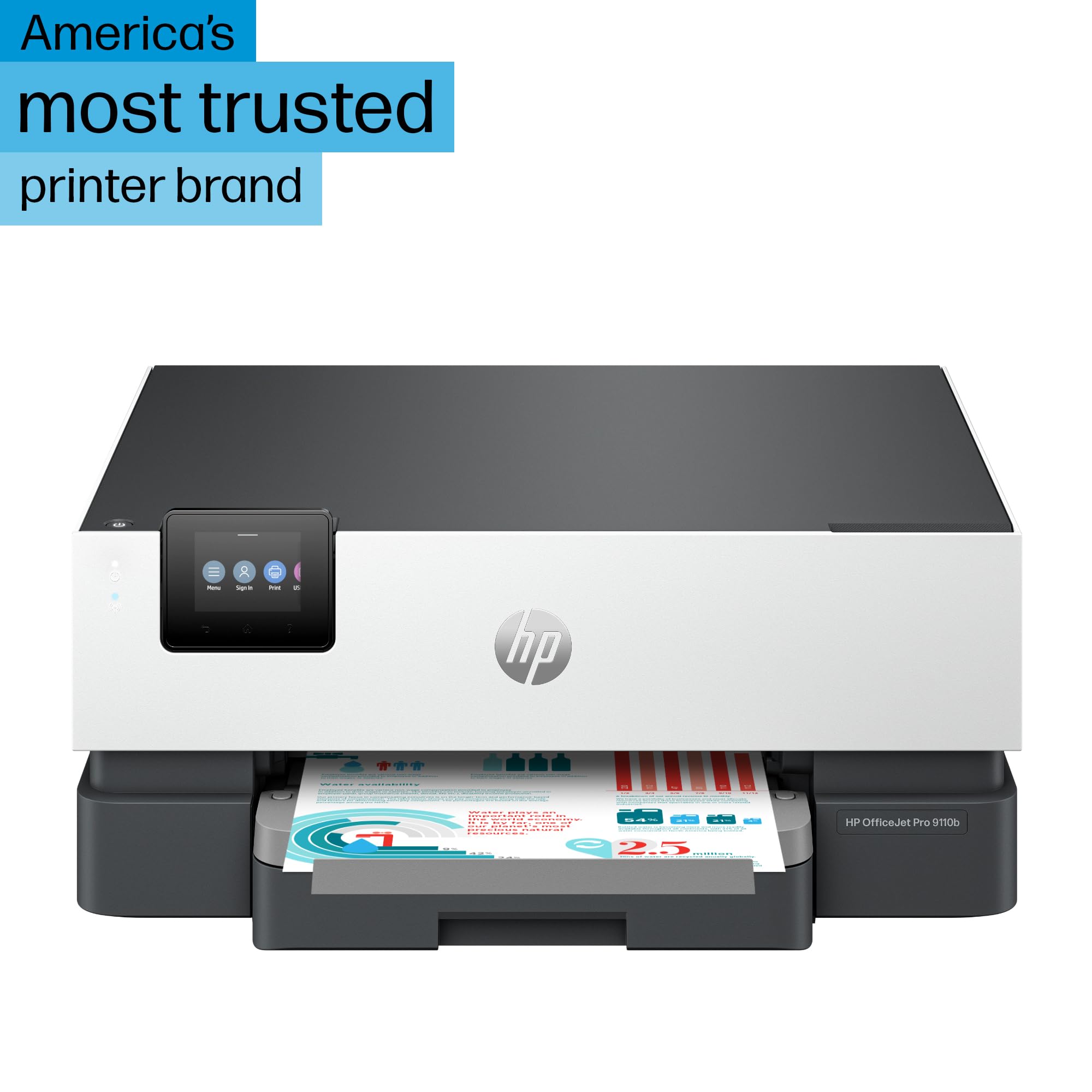 Hp Officejet Pro 9110B Wireless Color Inkjet Printer, Print, Duplex Printing Best For Office (5A0S1A)