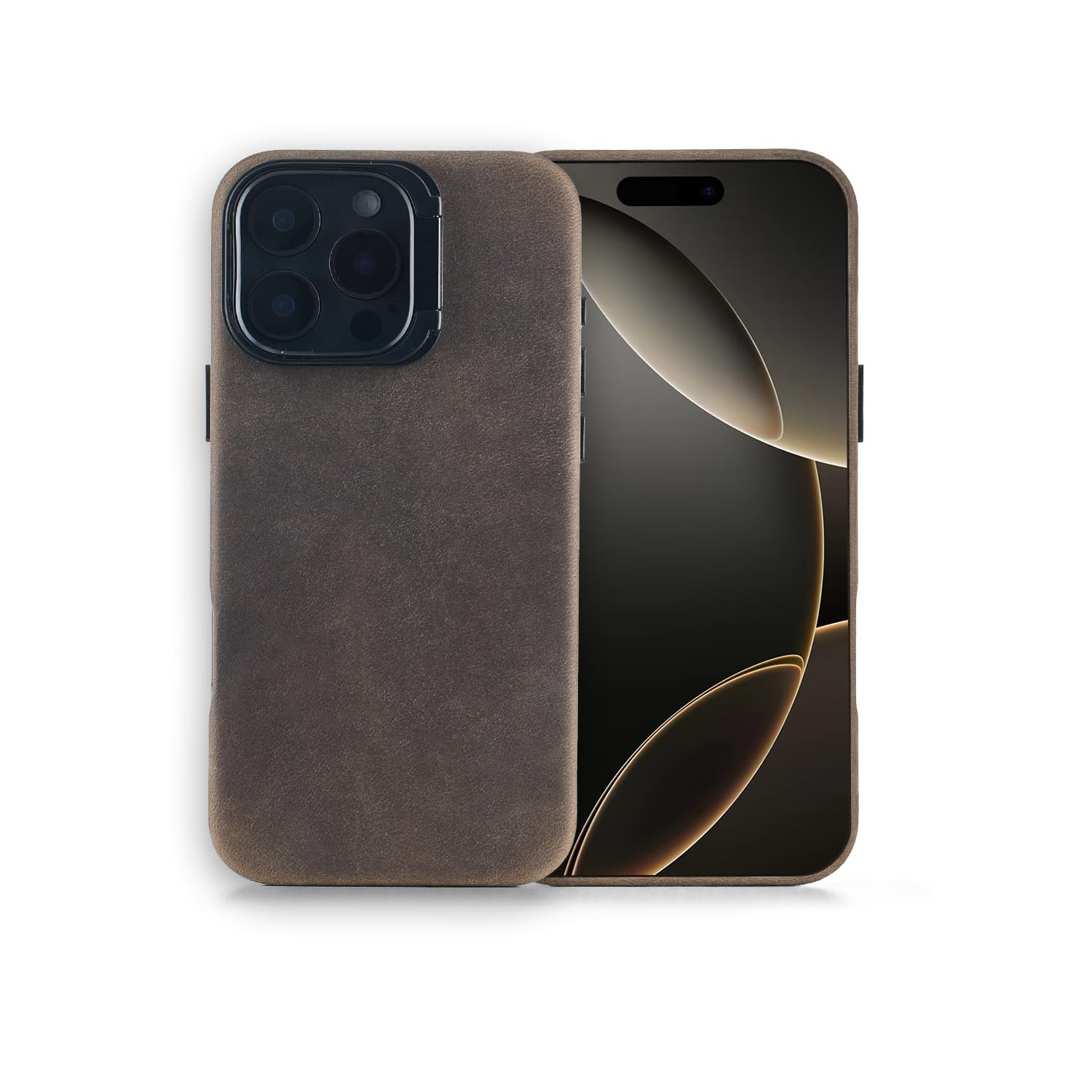 Inunion For Iphone 16 Pro Max Case Genuine Leather With Magsafe, Built-In Stash Stand Phone Case-Vintage Top Full Grain Crazy Ho