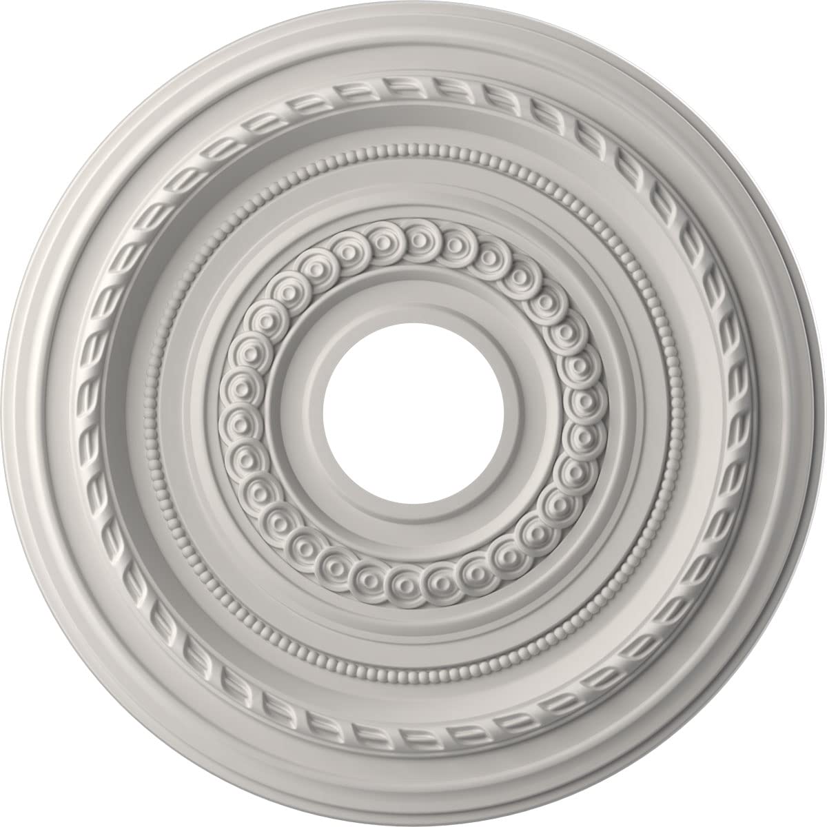 Ekena Millwork Cmp16Cogbw Cole Thermoformed Pvc Ceiling Medallion (Fits Canopies Up To 4 1/2''), 16''Od X 3 1/2''Id X 1''P, Ultr
