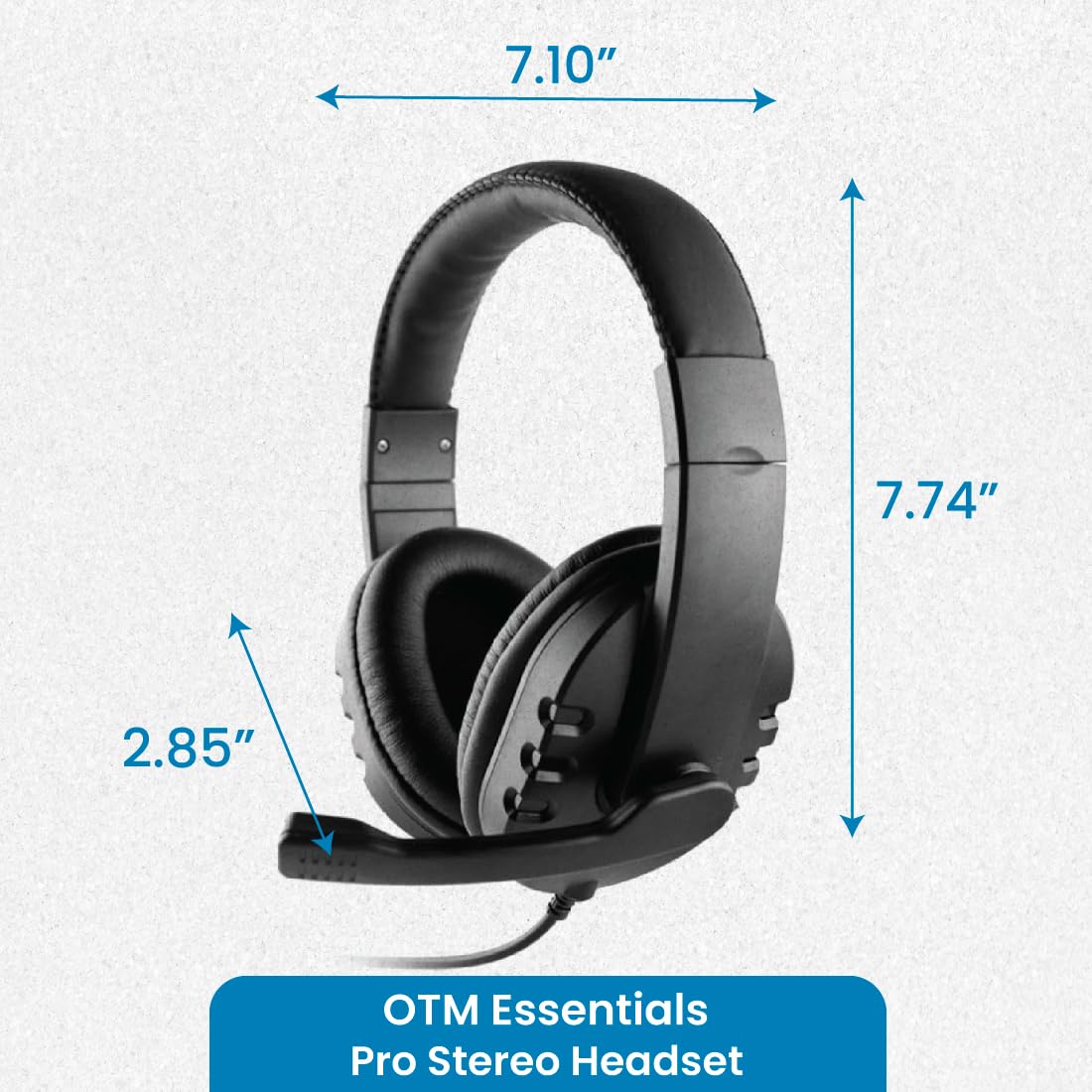 Otm Essentials Pro Stereo Headset, Wired Headphones, Noise Canceling Microphone, In Line Volume Control, Headset With Mic And Us