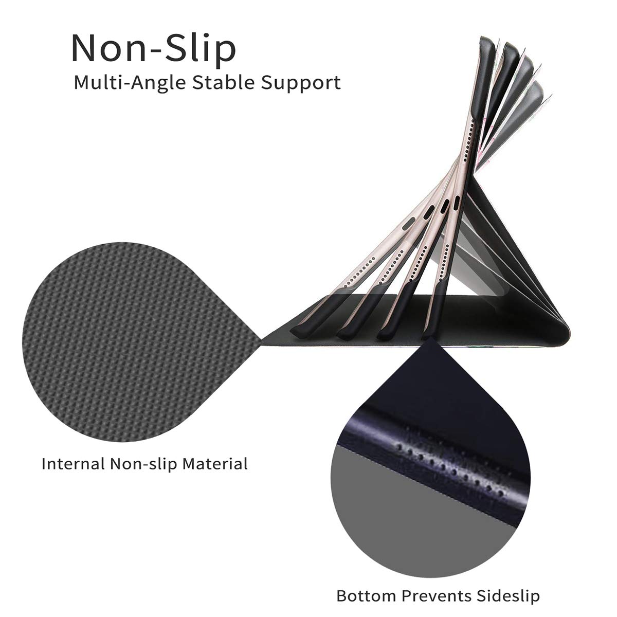 For Ipad 10.2 Case (2021/2020/2019) 7Th/8Th/9Th Generation Ipad Case, Adjustable Non Slip Folio Stand Smart Cover For New Apple