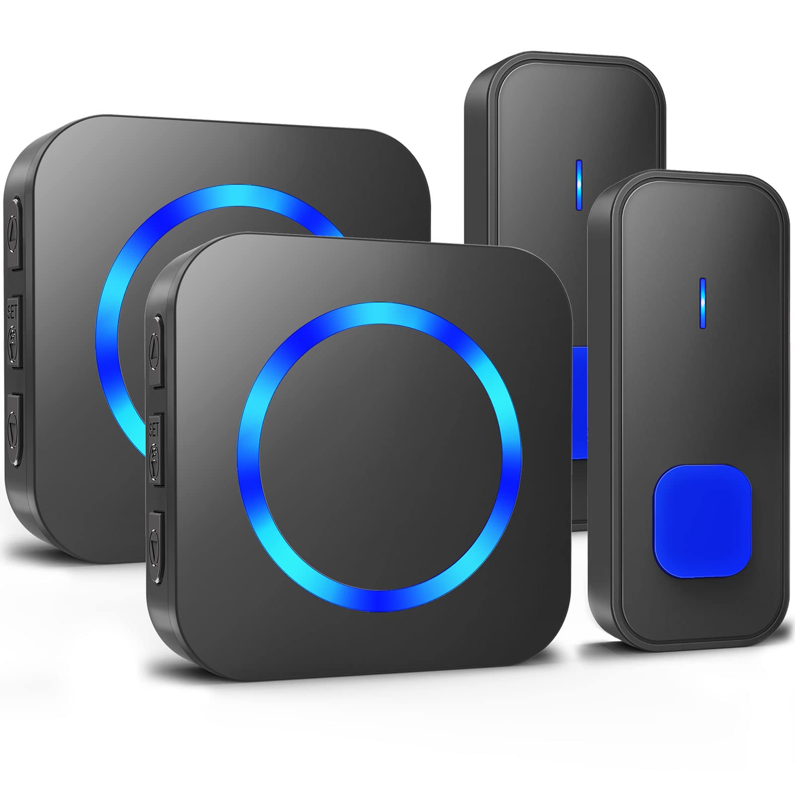 Wireless Doorbell,Waterproof Doorbell At 1300Ft Long Range With 55 Chimes 5 Volume Levels Led Flash Doorbells For Home Classroom