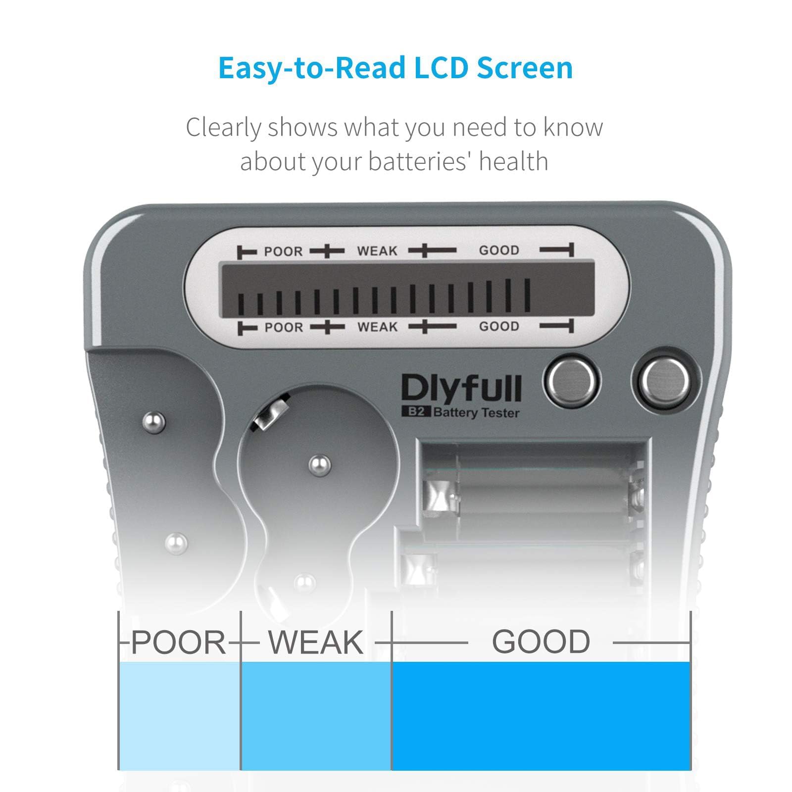 Dlyfull Universal Battery Tester With Lcd Display, Multi Purpose Small Battery Checker For Aa Aaa C D 9V Cr2032 Cr123A Cr2 Crv3