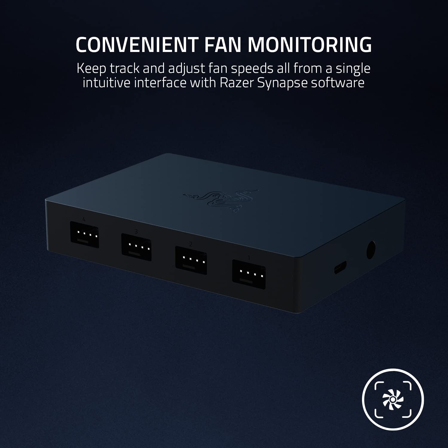 Razer Pwm Pc Fan Controller: Connects Up To 8 Fans   Custom Fan Curve Profiles   Convenient Fan Monitoring   Thin Profile
