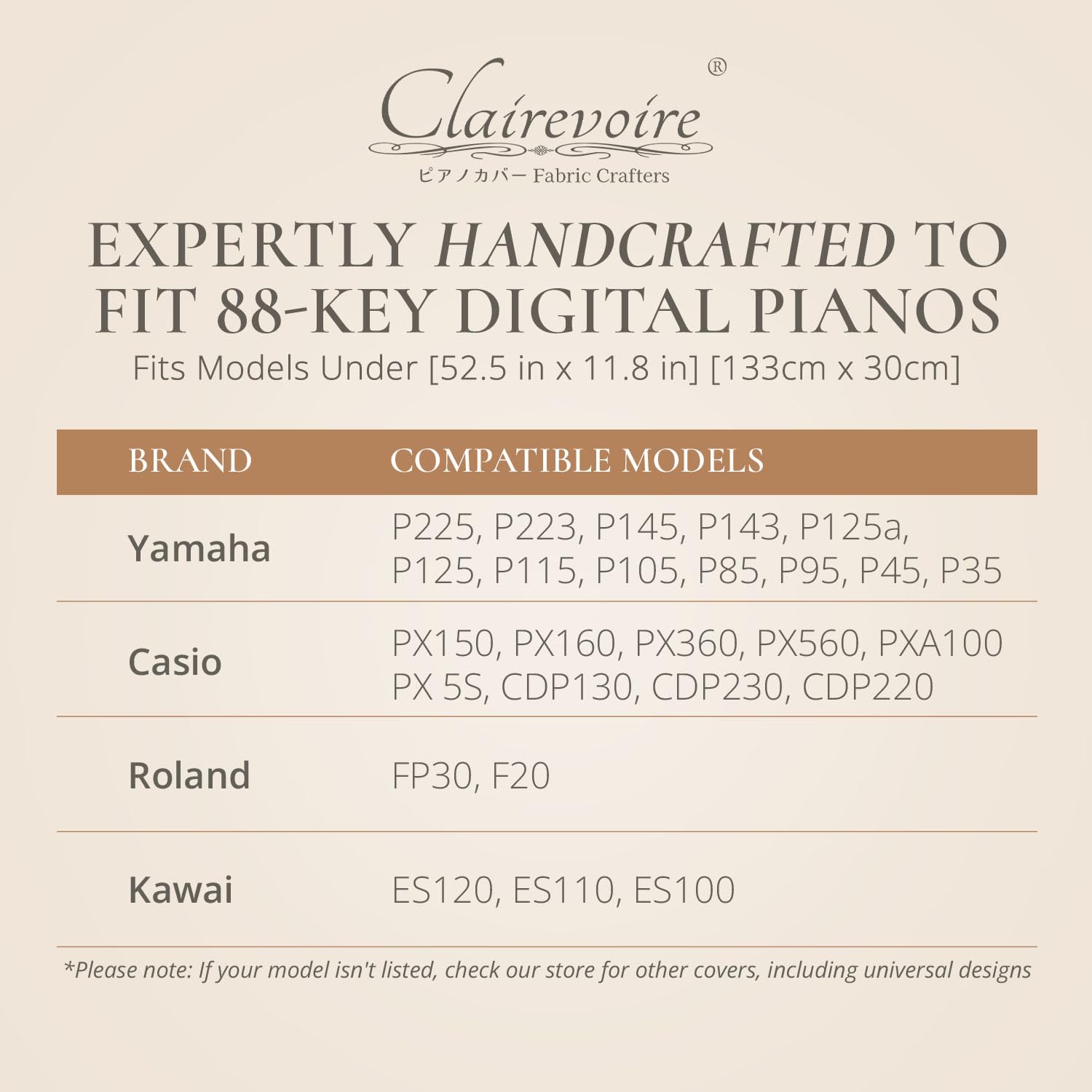 Digital Piano Cover For Yamaha - Piano Keyboard For P143, P225, P223, P145, P143, P125A, P125, P115, P105, P71, P45, Kawai Es120