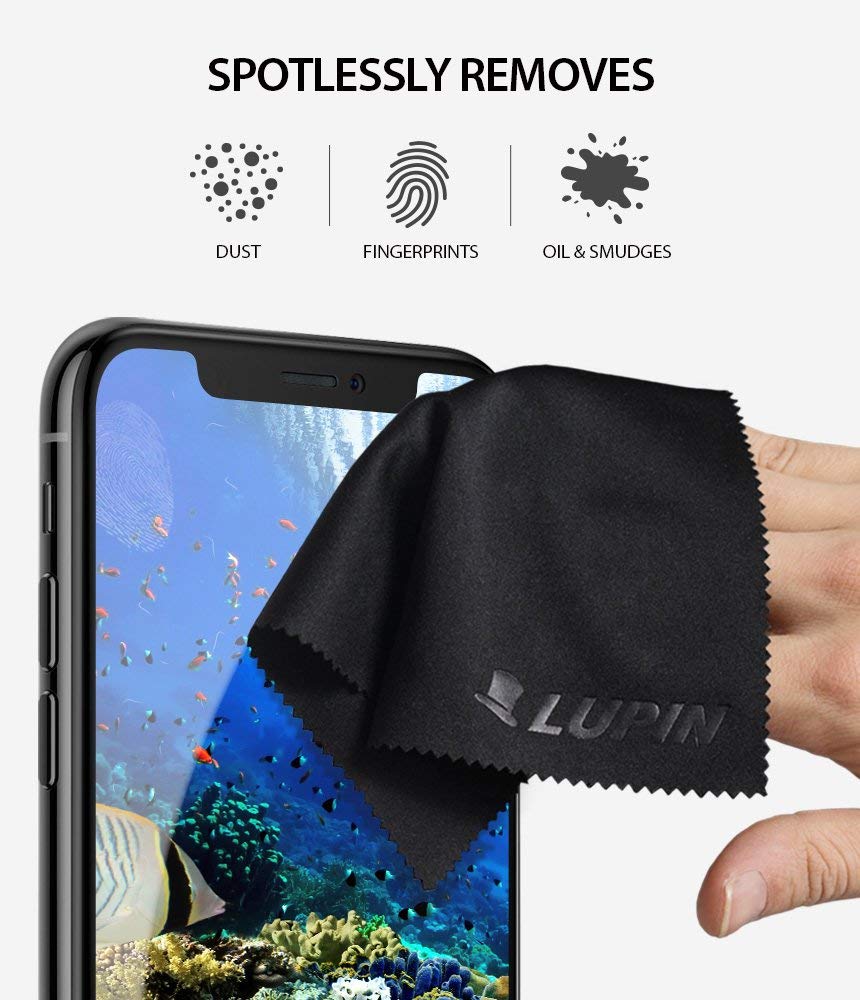 Lupin Microfiber Cleaning Cloths, 6 Pack Premium Ultra Lint Free Polishing Cloth For Cell Phone, Tablets, Laptops, Ipad, Glasses