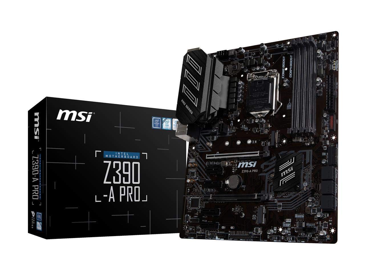 Msi Z390 A Pro Lga1151 (Intel 8Th And 9Th Gen) M.2 Usb 3.1 Gen 2 Ddr4 Hdmi Dp Cfx Dual Gigabit Lan Atx Z390 Gaming Motherboard