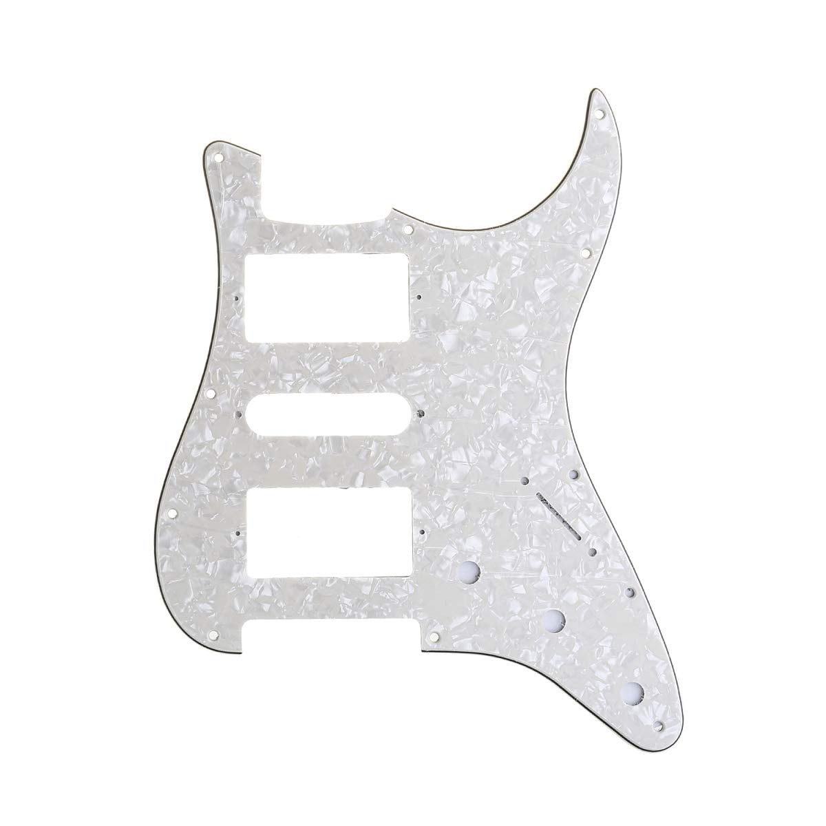 Musiclily Pro 11 Hole Hsh Guitar Strat Pickguard For Fender American/Mexican Standard Stratocaster Modern Style, 4Ply Parchment 