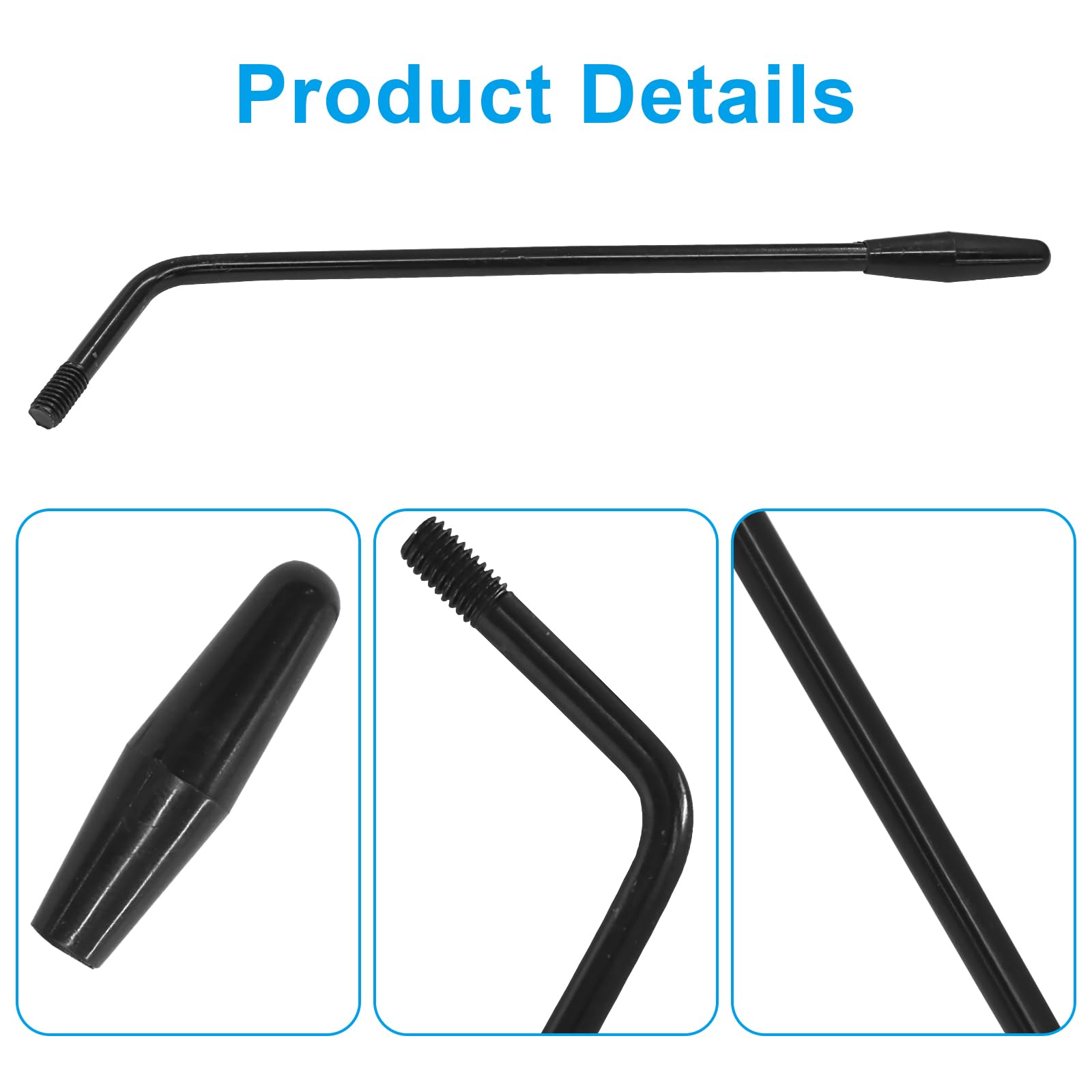 Piutouyar 3 Pack Tremolo Arm Whammy Bar 6 Mm, Black Electric Guitar Whammy Bar Metal Thread Tremolo Arm With Tip