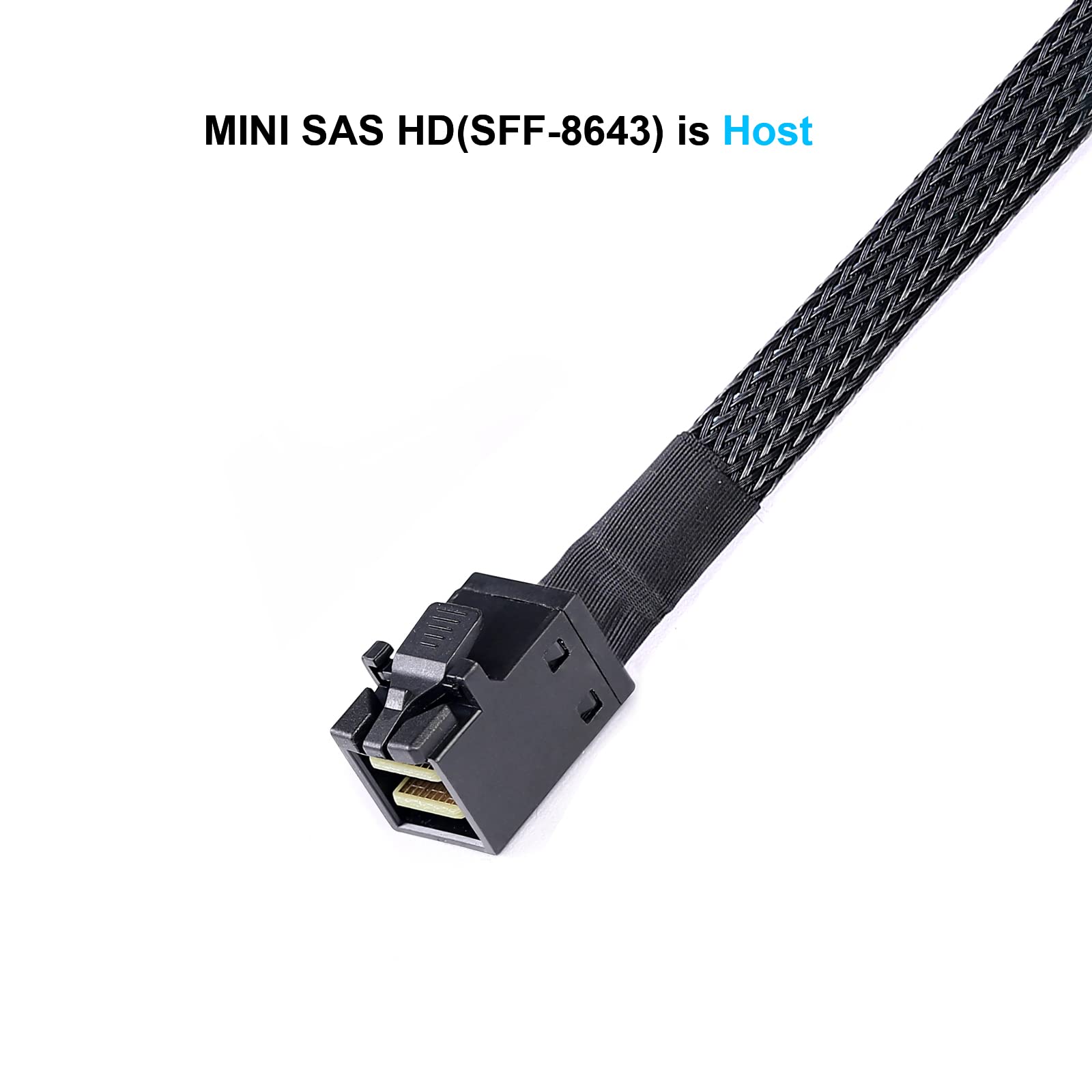 Adcaudx Mini Sas To Sas Cable: 1M Sff 8643 To Sas Sff 8643 To Sff 8482 Connector 4X Sas With Sata Power Adapter Cable (3.3Ft)