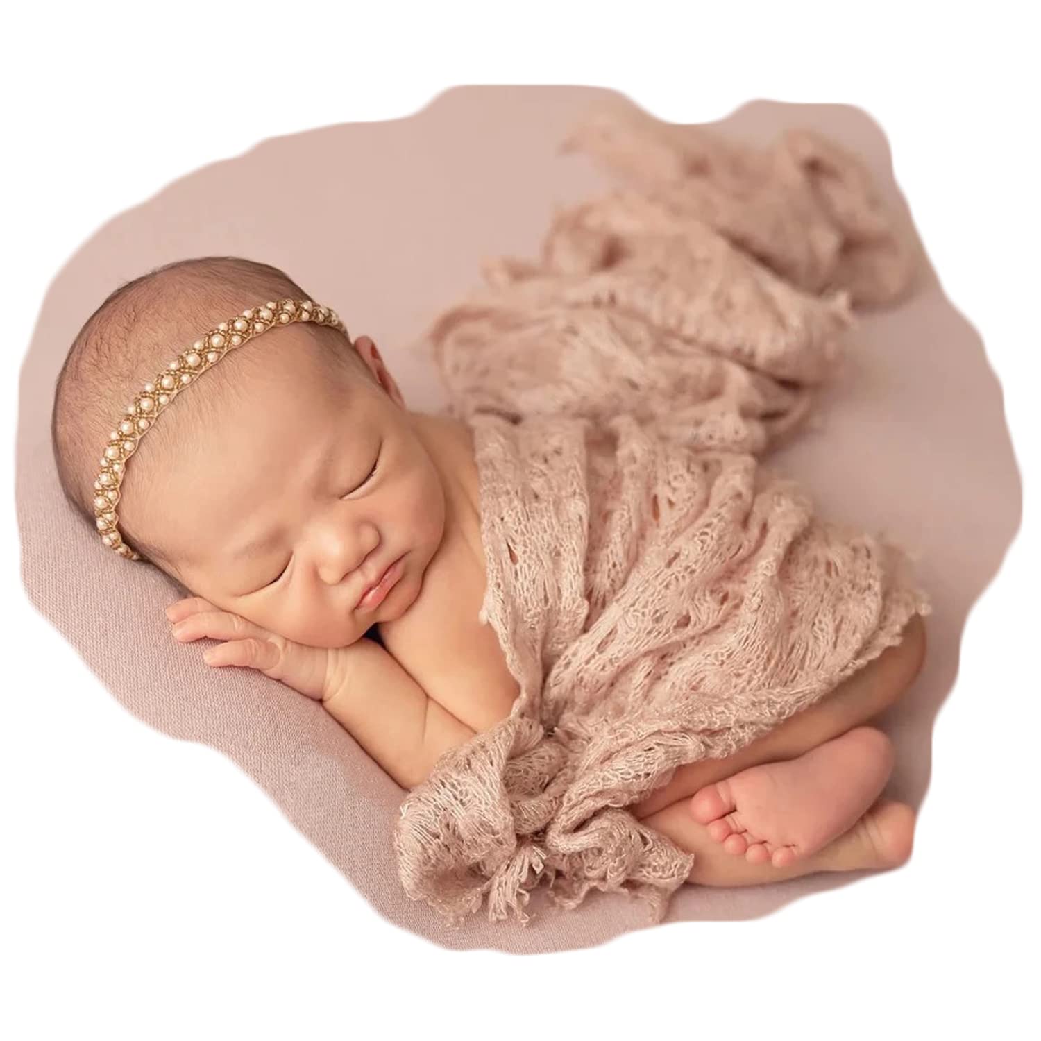 Zeroest Baby Photography Props Headband Newborn Girl Hair Accessories Photo Shoot Outfits Infant Flower Headdress (Gold 1#)