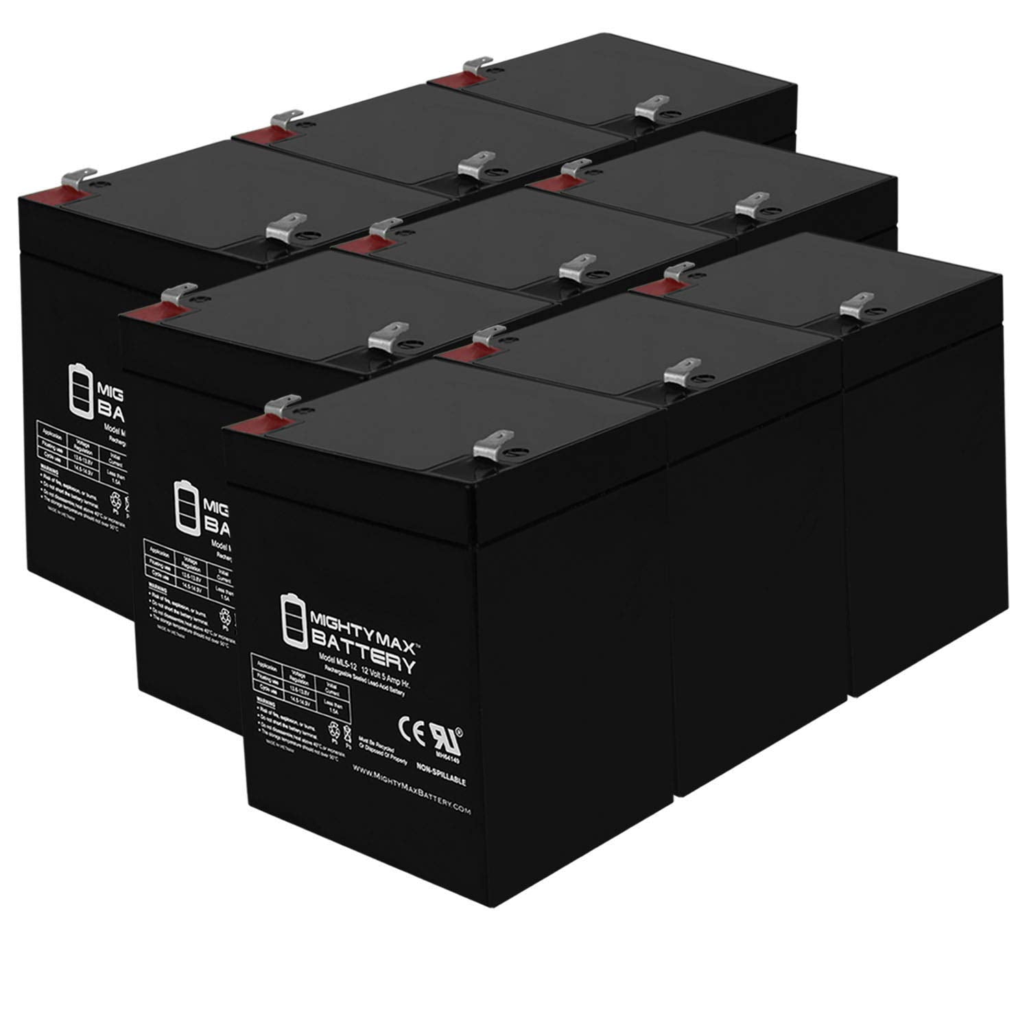 Mighty Max Battery Ml5 12   12 Volt 5 Ah Sla Battery   Pack Of 9