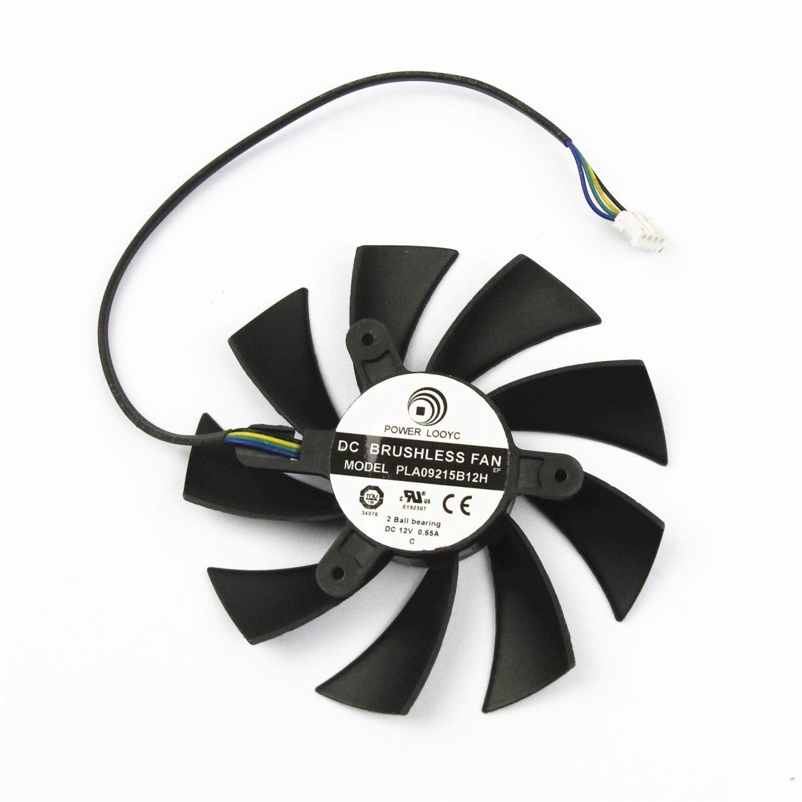 New Graphics Card Fan For Pla09215B12H Msi Gtx450 550 Hd6850 Hd6870 N460Gtx N560Gtx 570 580Gtx Video Card 4Pin 87Mm 12V 0.55A