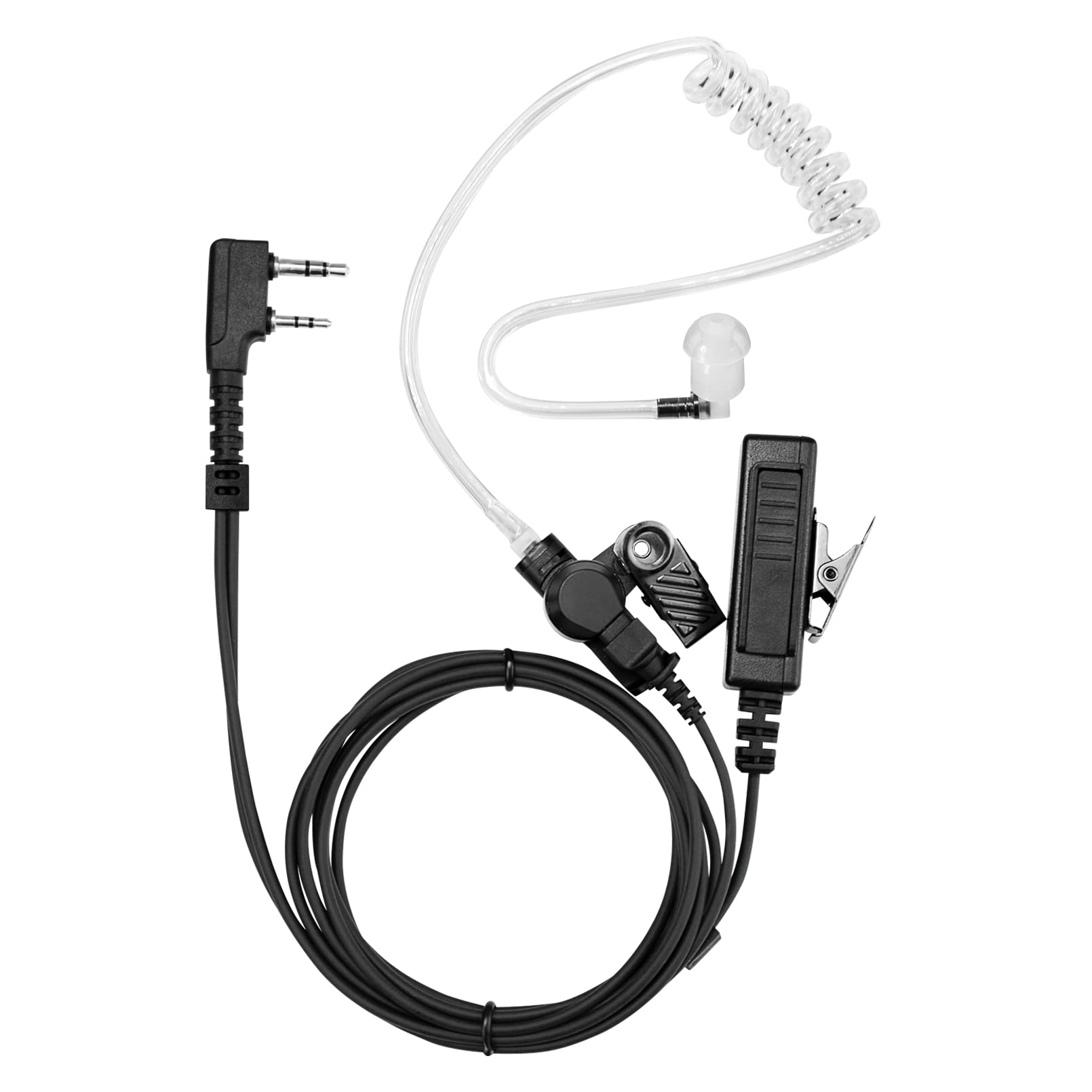 Leimaxte Two Way Radio Headset Compatible With Baofeng, Kenwood 2 Pin Walkie Talkie Surveillance Earpiece With Mic Ptt, Acoustic Tube