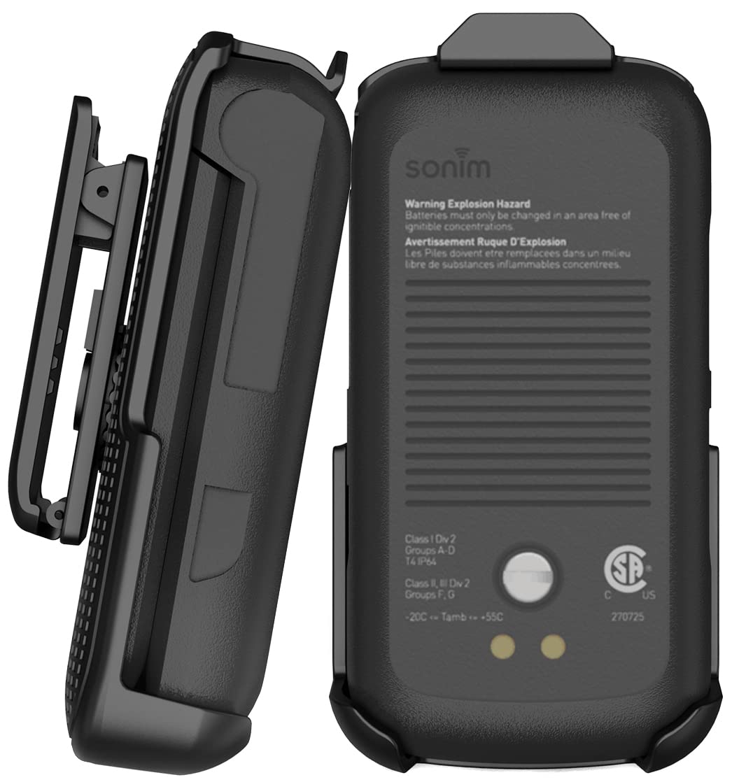 Holster For Sonim Xp3 Plus Flip Phone, Nakedcellphone Black [Rotating/Ratchet] Belt Clip Holder Case With Secure Latch For T-Mob