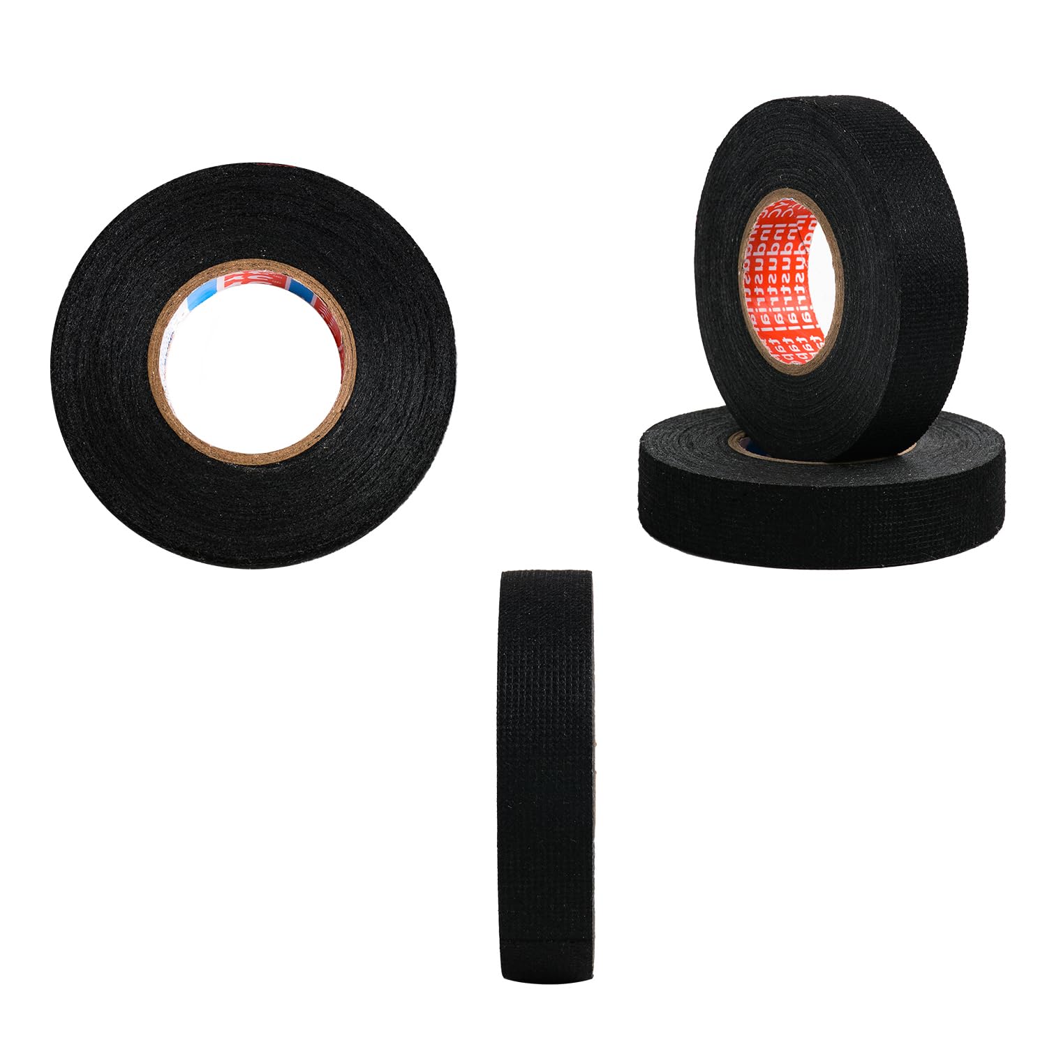 Zzjmch 2 Rolls Black Wire Harness Cloth Tape, Speaker Wiring Harness Cloth Tape, For Automobile Electrical Wire Harnessing Noise