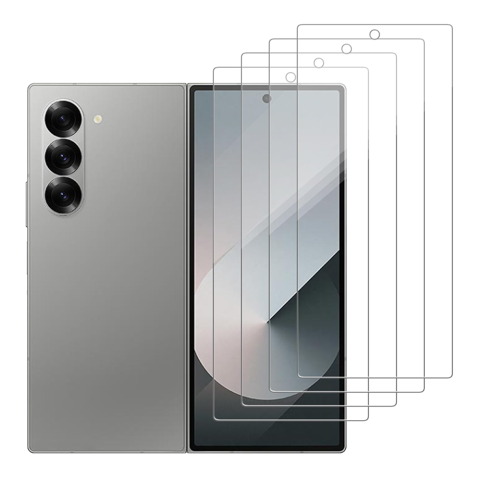 iCsapr 4 Pack Glass outer Screen Protector Compatible for Samsung Galaxy Z Fold 6 [Only the outer] SM-F956U SM-F956B HD Screen T