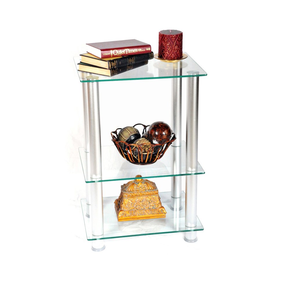 Rta Home And Office Extra Tall Glass And Aluminum Lcd/Plasma Tv Stand And Utility Table Or End Table For A 20'' Tv