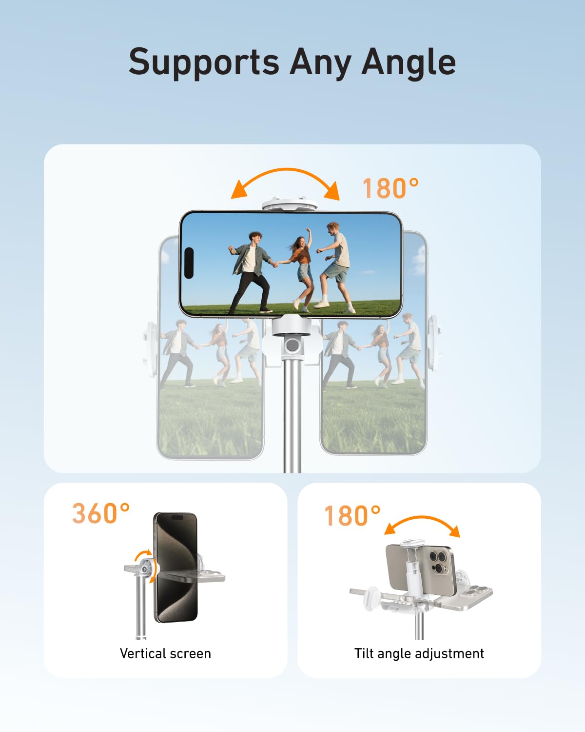 Telesin 70'' Phone Tripod Stand, Gravity-Activated Auto-Open Selfie Stick, Extendable Cell Phone Stand With Magnetic Bluetooth R