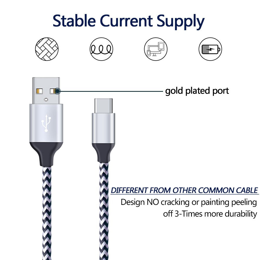 Samsung Galaxy Note 8 Fast Charger Cable,Ciqily 5Pack 6Ft Long Braided Quick Charging Cord,Usb Type C Charger Cable For Samsung
