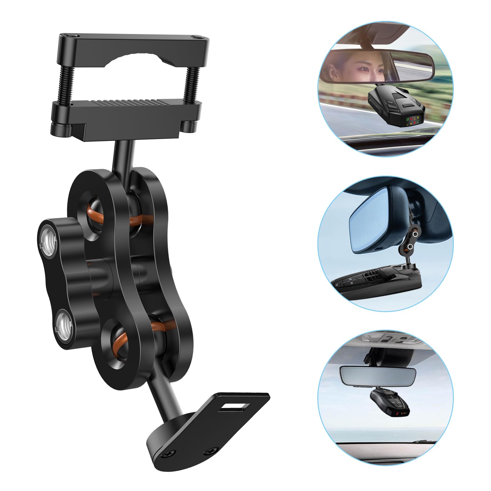 Xsaaczm Radar Detector Mount Rearview Mirror Bracket,Car Truck Mirror Radar Mount Bracket,Aluminum Rearview Mirror Rod Mount (Fo