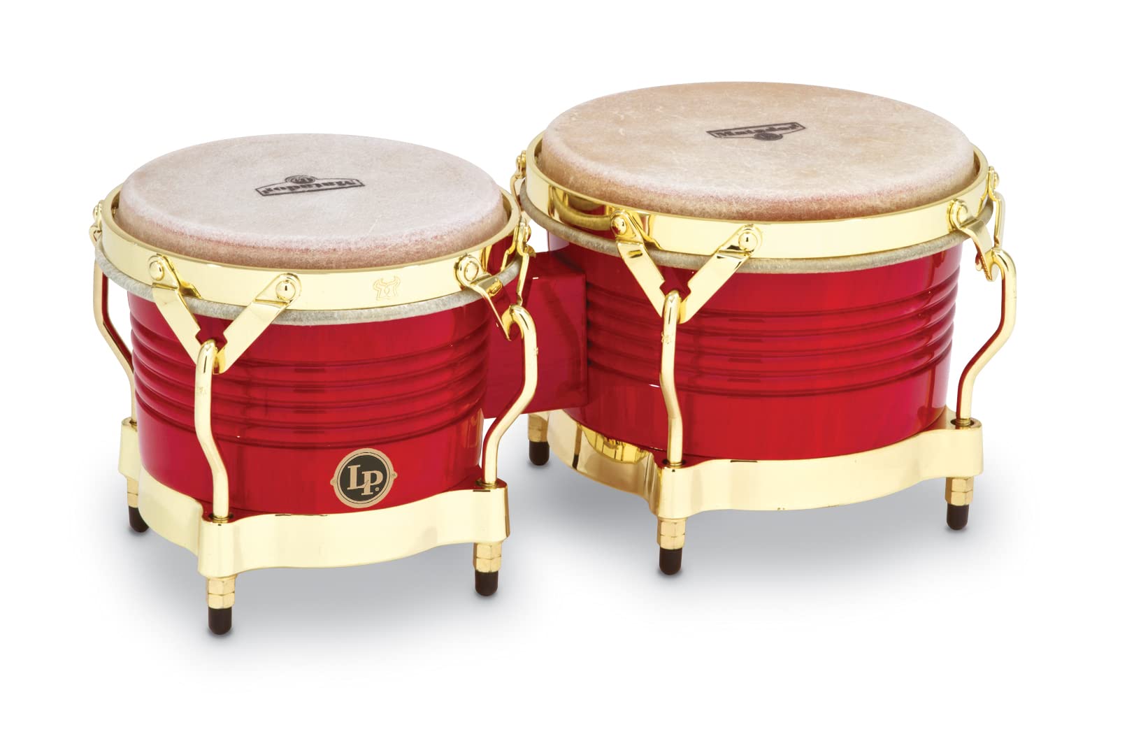 Latin Percussion M201RW LP Matador Wood Bongos  Blaze Red/Gold Tone 8.625inch