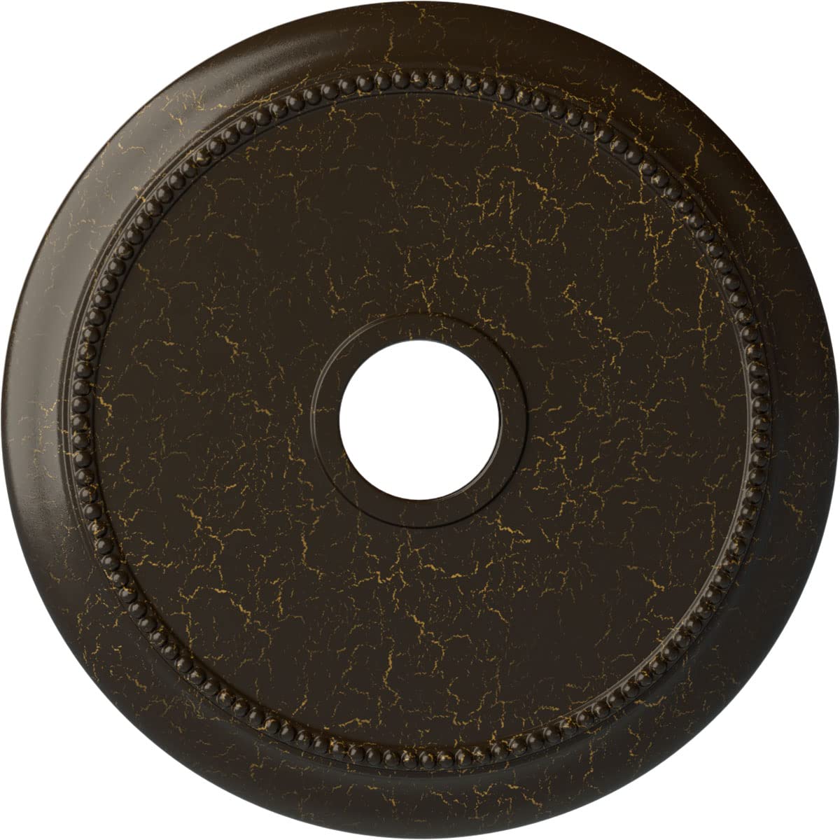 24 1/8OD x 4 3/8ID x 2 1/4P Crendon Ceiling Medallion (Fits Canopies up to 4 3/8), Hand-Painted Stone Hearth Crackle