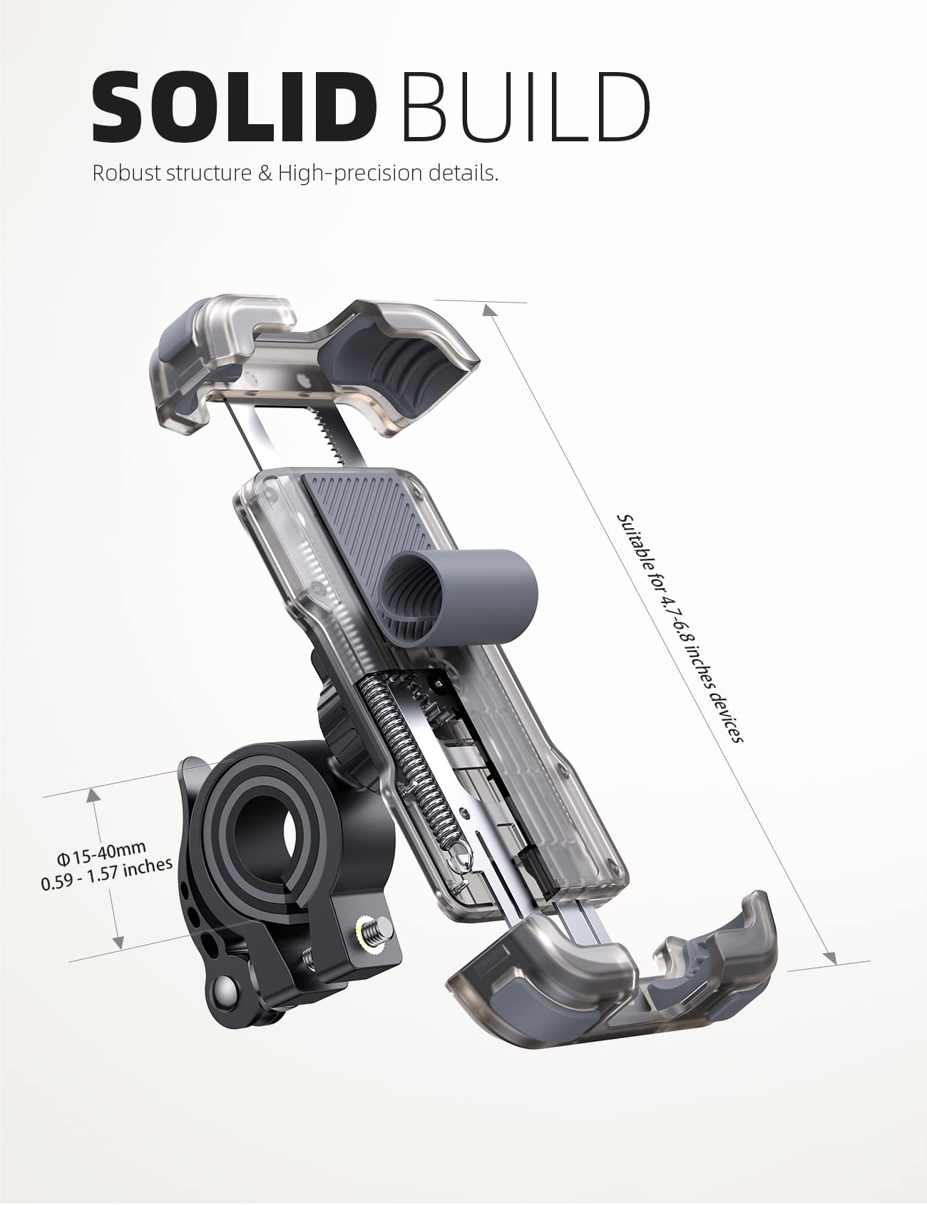Lamicall Motorcycle Phone Mount, Bike Phone Holder   Upgrade Cell Phone Bike Holder, Bicycle Scooter Handlebar Phone Cradle Clip