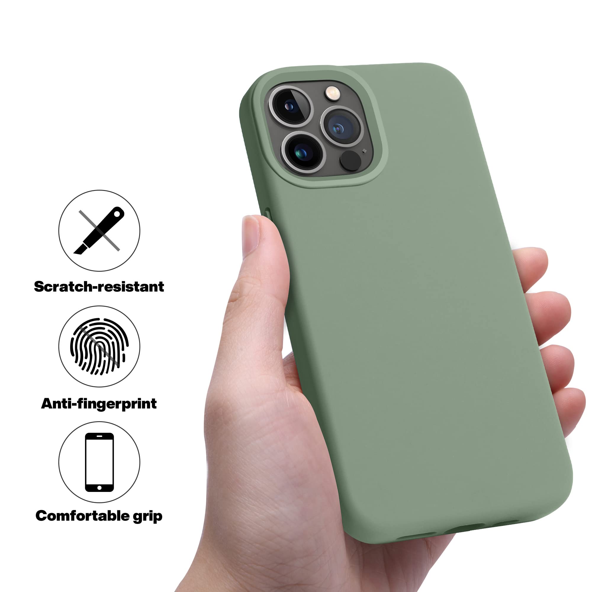 Otofly Designed For Iphone 13 Pro Case,[Silky And Soft Touch Series] Premium Soft Liquid Silicone Rubber Full Body Protective Bu