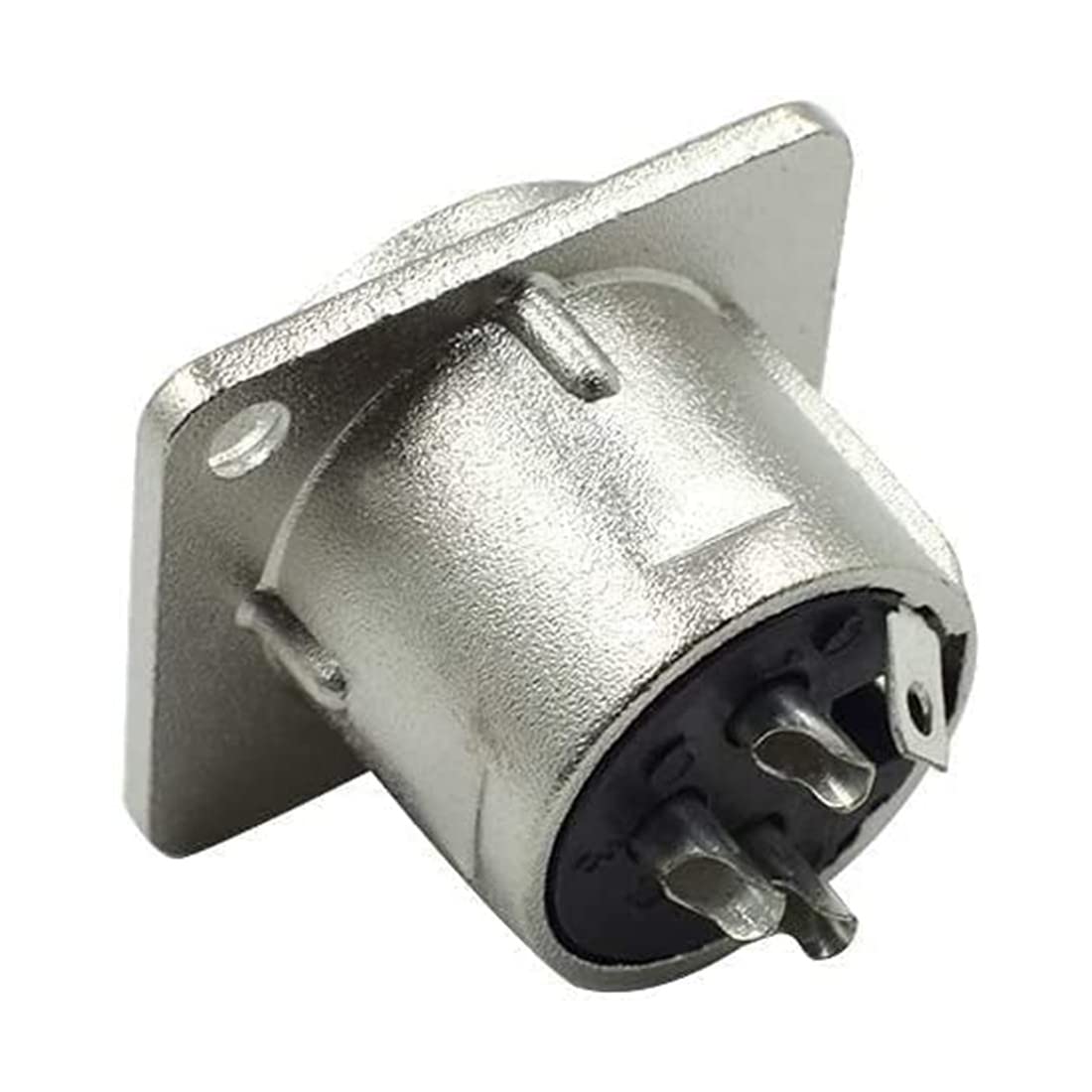 Bnafes 6Pcs Xlr 3 Pin Female Jack Socket Audio Speaker Panel Mount Connector Adapter For Microphone