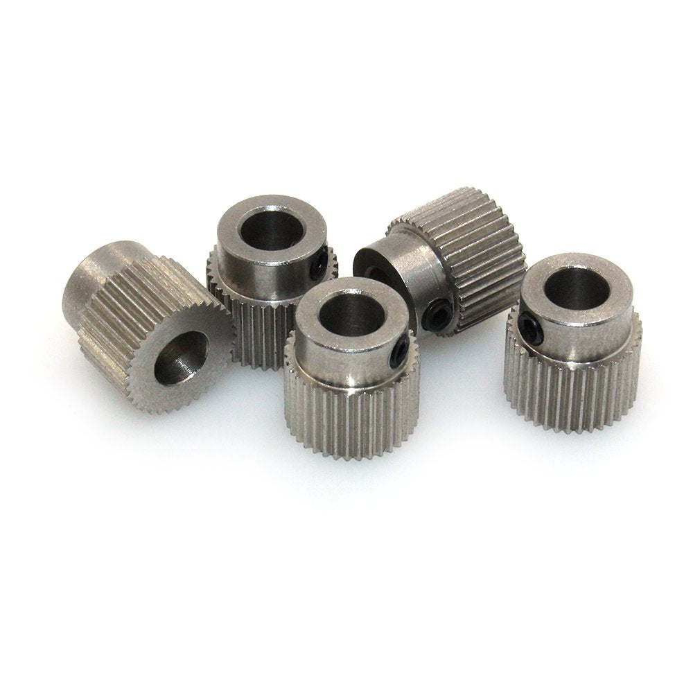 Biqu Extruder Pulley 36Teeth Bore 5Mm Stainless Steel Drive Gear For 1.75Mm & 3Mm 3D Printer Filament (Pack Of 5Pcs)