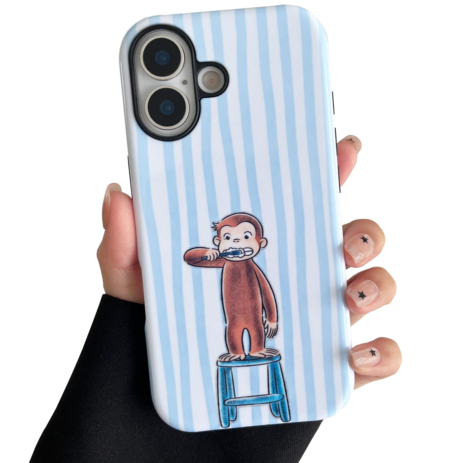 XYUQZQ Brush Teeth Monkey Pattern Phone Case,for iPhone 17