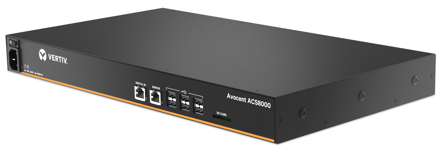 Vertiv Avocent Acs8000 Serial Console, 16 Port Serial Console Server, Gigafit Fiber Connectivity, Usb Sensor Port, Remote Data C