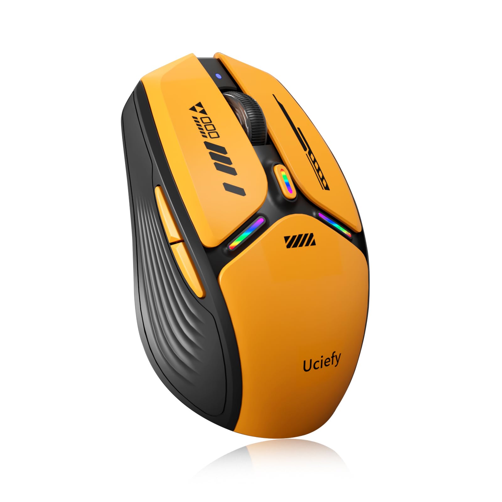 Uciefy V19 Wireless Mouse, USB C Rechargeable Mice for Laptop, LEDOrange