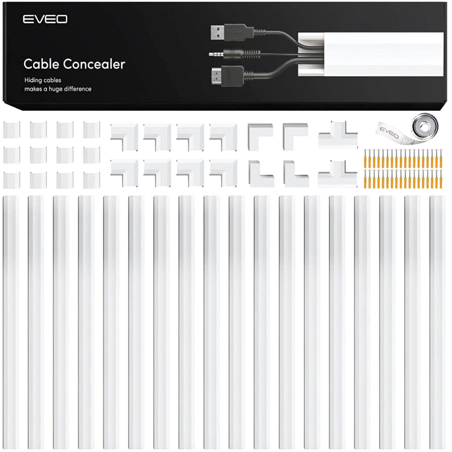 Eveo Cord Hider   306    Cord Cover Wall Cable Hider, Cable Concealer, Wire Hiders For Tv On Wall. Cable Management, Cord Hider 