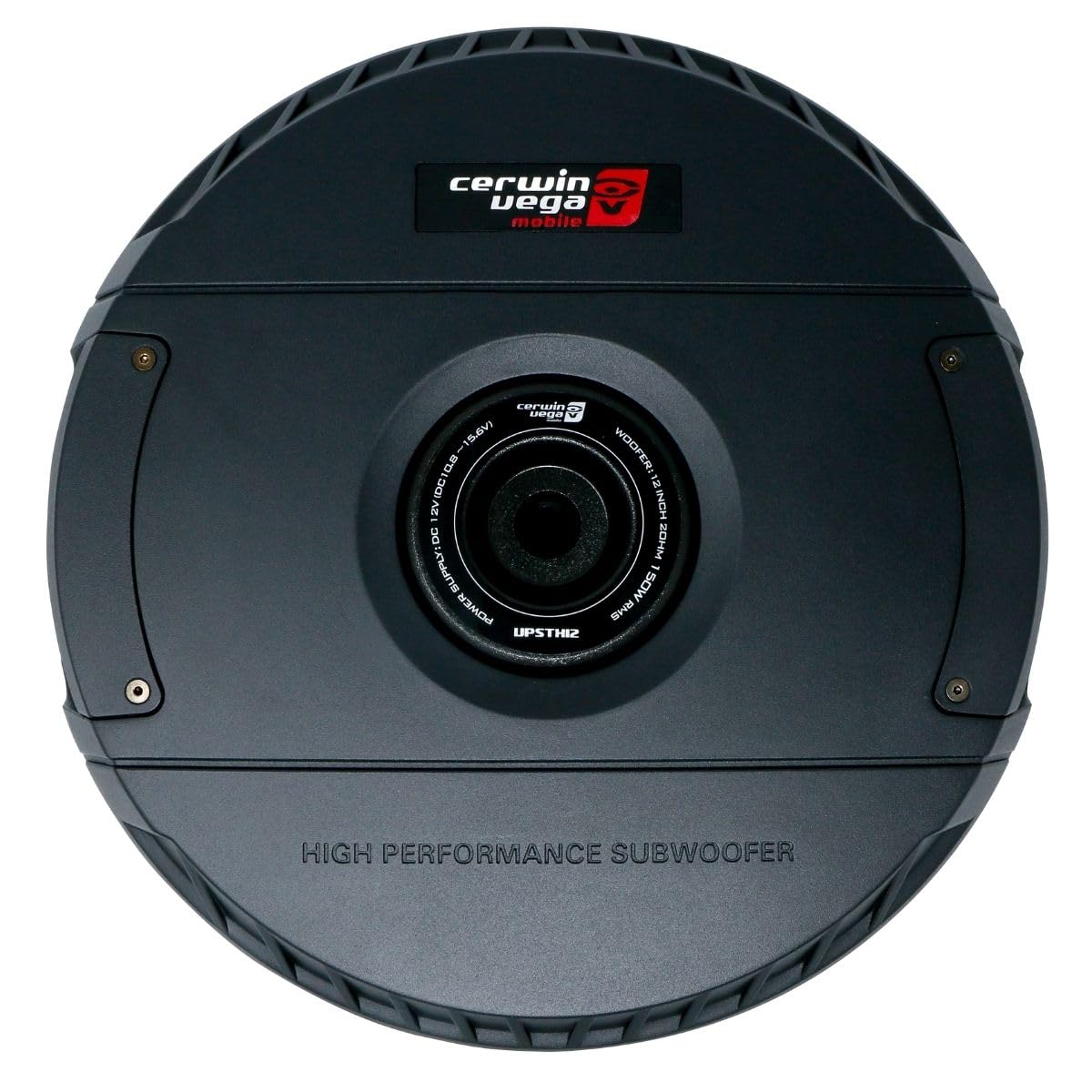 Cerwin Vega Vpstx12 12 Inch 600 Watts Built  In Amplifier Powered Spare Tire Subwoofer Compact Loud Bass System Space Saving Des