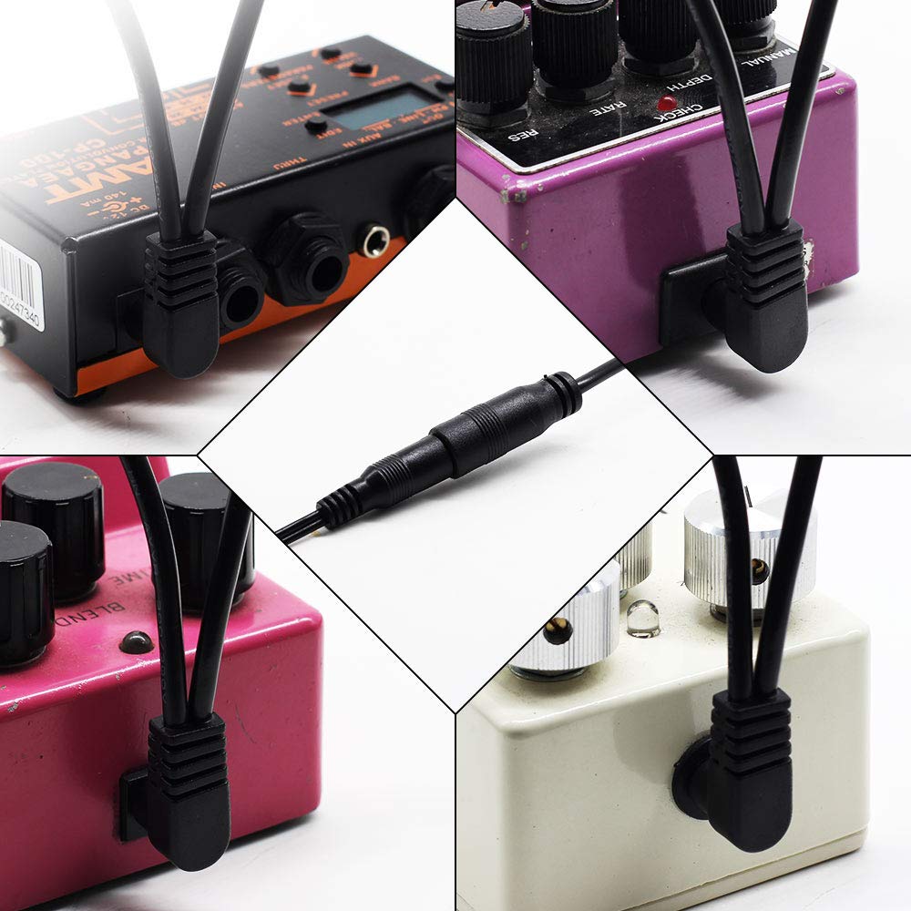 Sonicake 9V Dc10 Bass Pedal Power Supply And 5 Way Power Splitter With Right Angle Connector