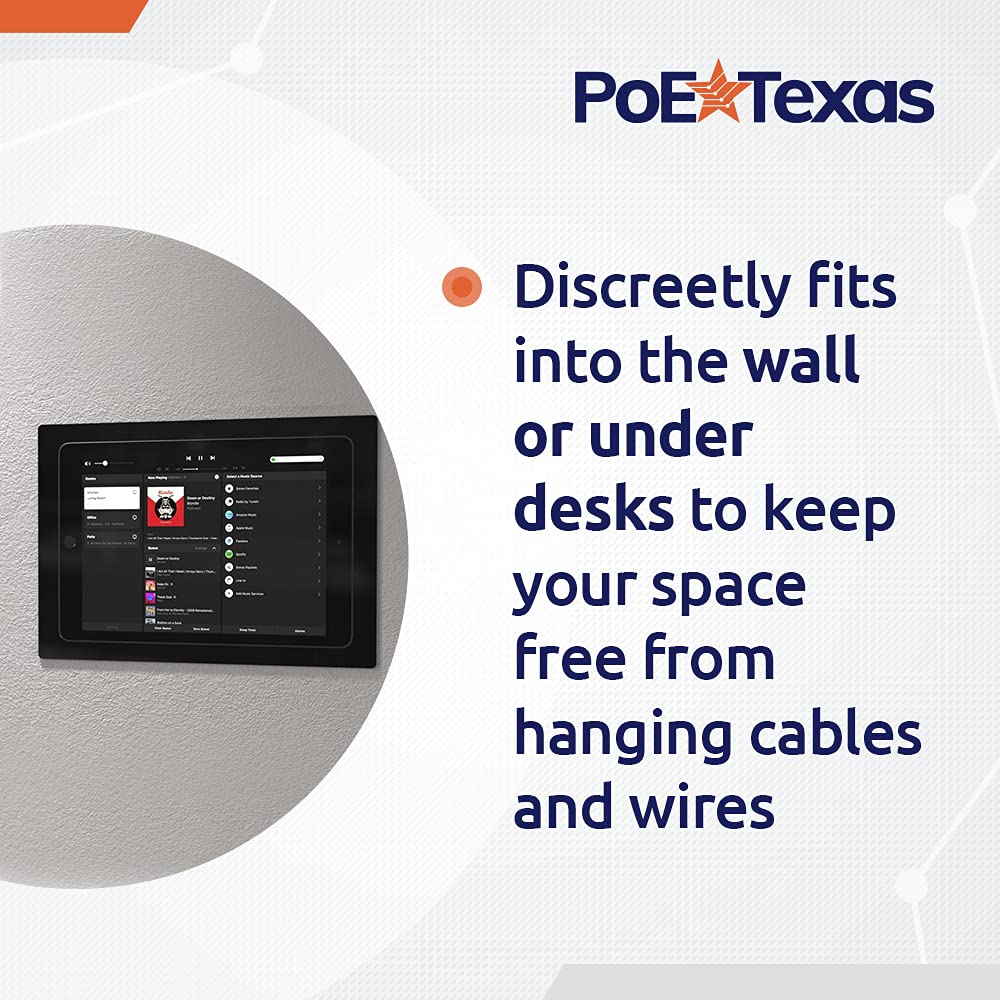 Poe Texas Poe Power Adapter For Usb A And Micro Usb Compatible Devices Including Apple Cables For Pos, Digital Signage, & More