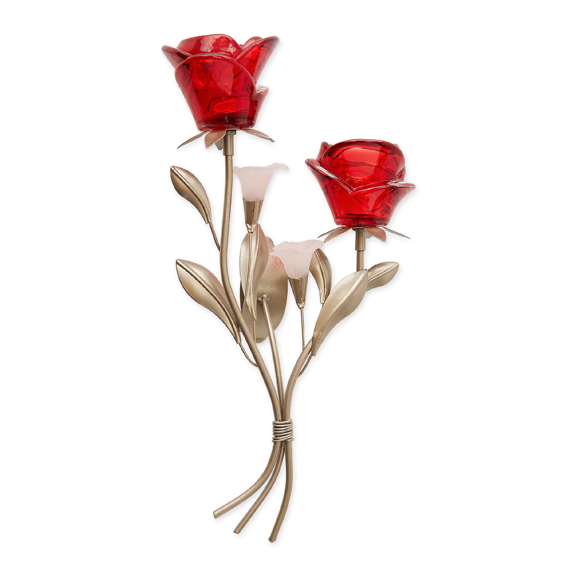 Accent Plus 10018784 Romantic Roses Wall Sconce, White