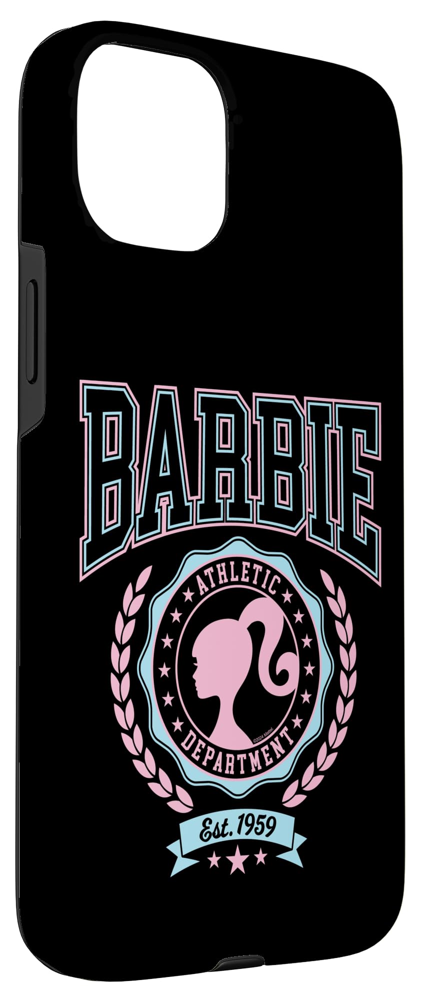 Iphone 15 Plus Barbie   Varsity Athletic Department Silhouette Logo Case