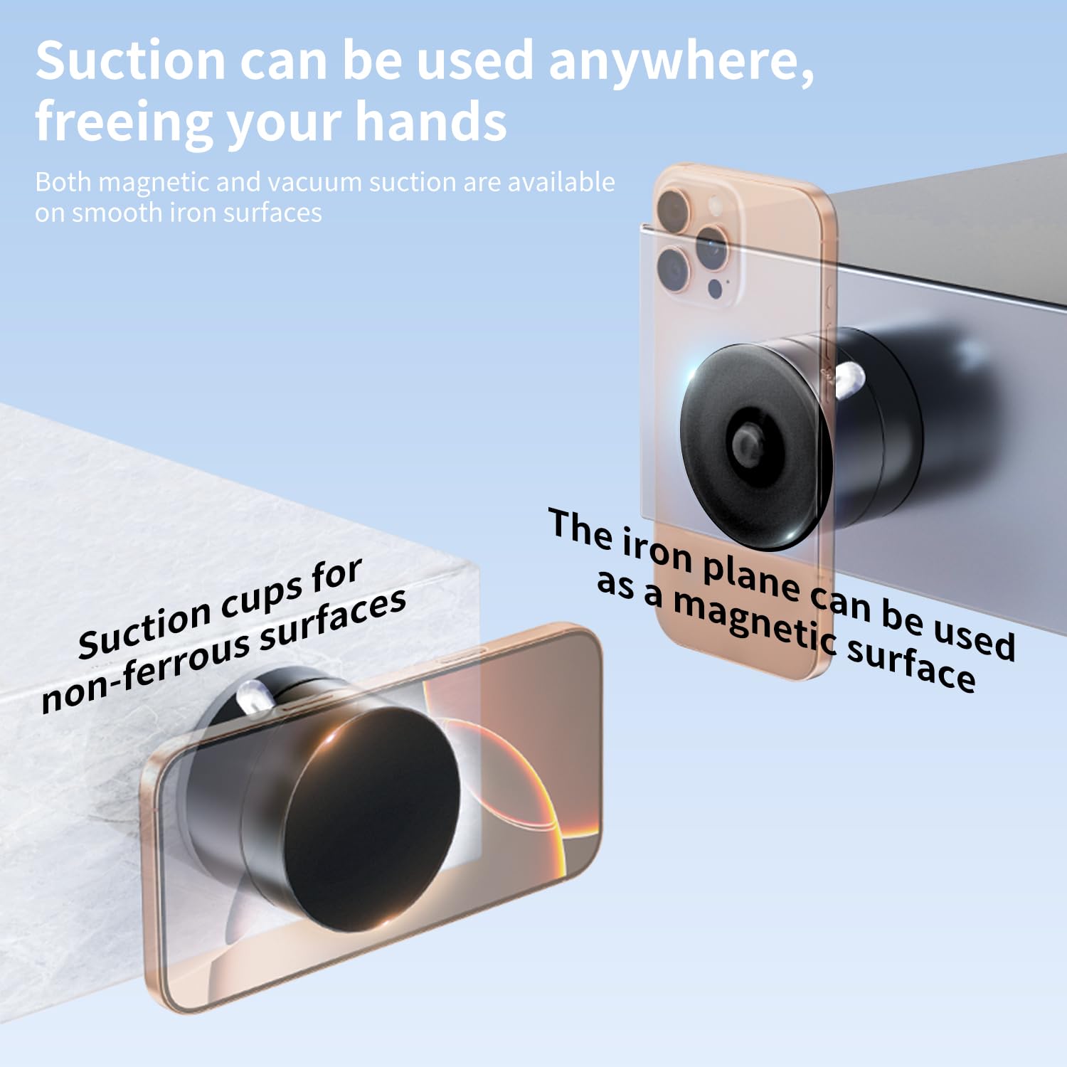 Vacuum Magnetic Phone Stand For Car Mount,?360Rotatable?Suction Cup Cell Phone Holder For Women Men Iphone Samsung Huawei?Waterp