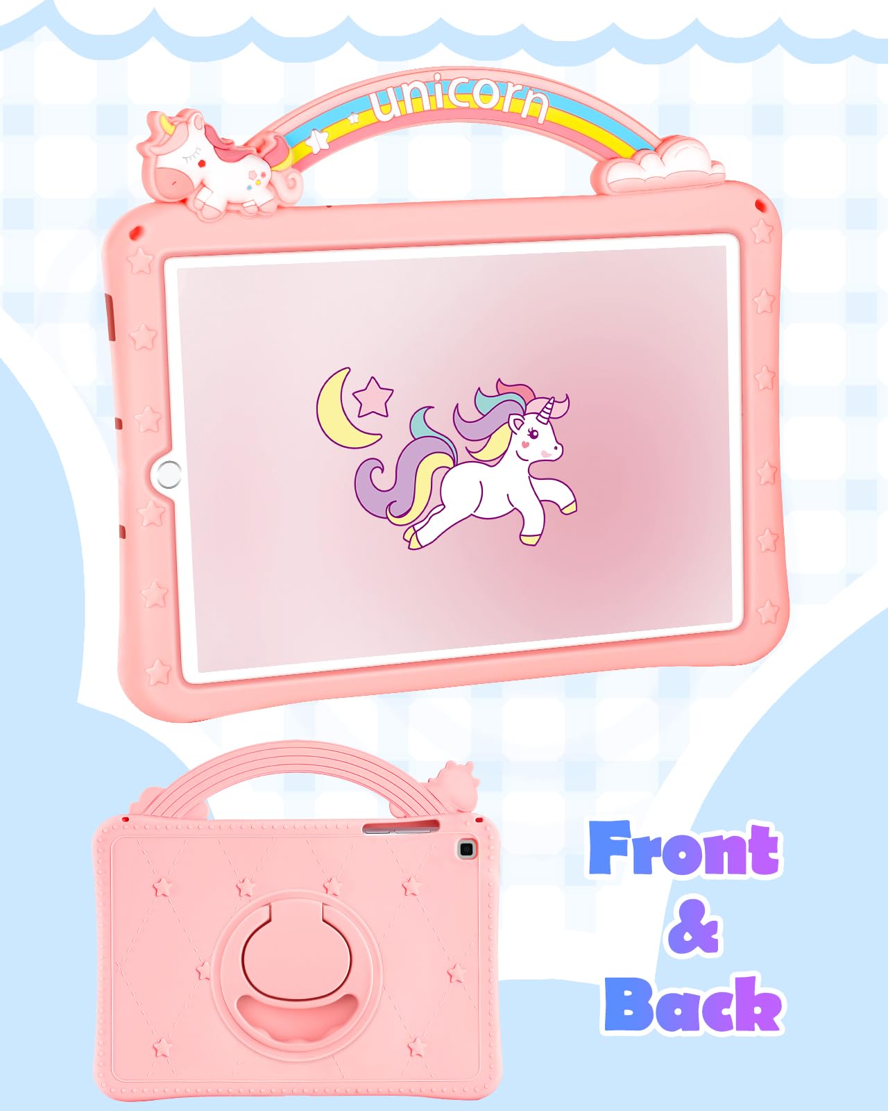 Wazzasoft For Samsung Galaxy Tab S6 Lite Case 10.4''   Girls Cute Women Cartoon Kawaii 3D Design Cover With Rotating Stand & Str