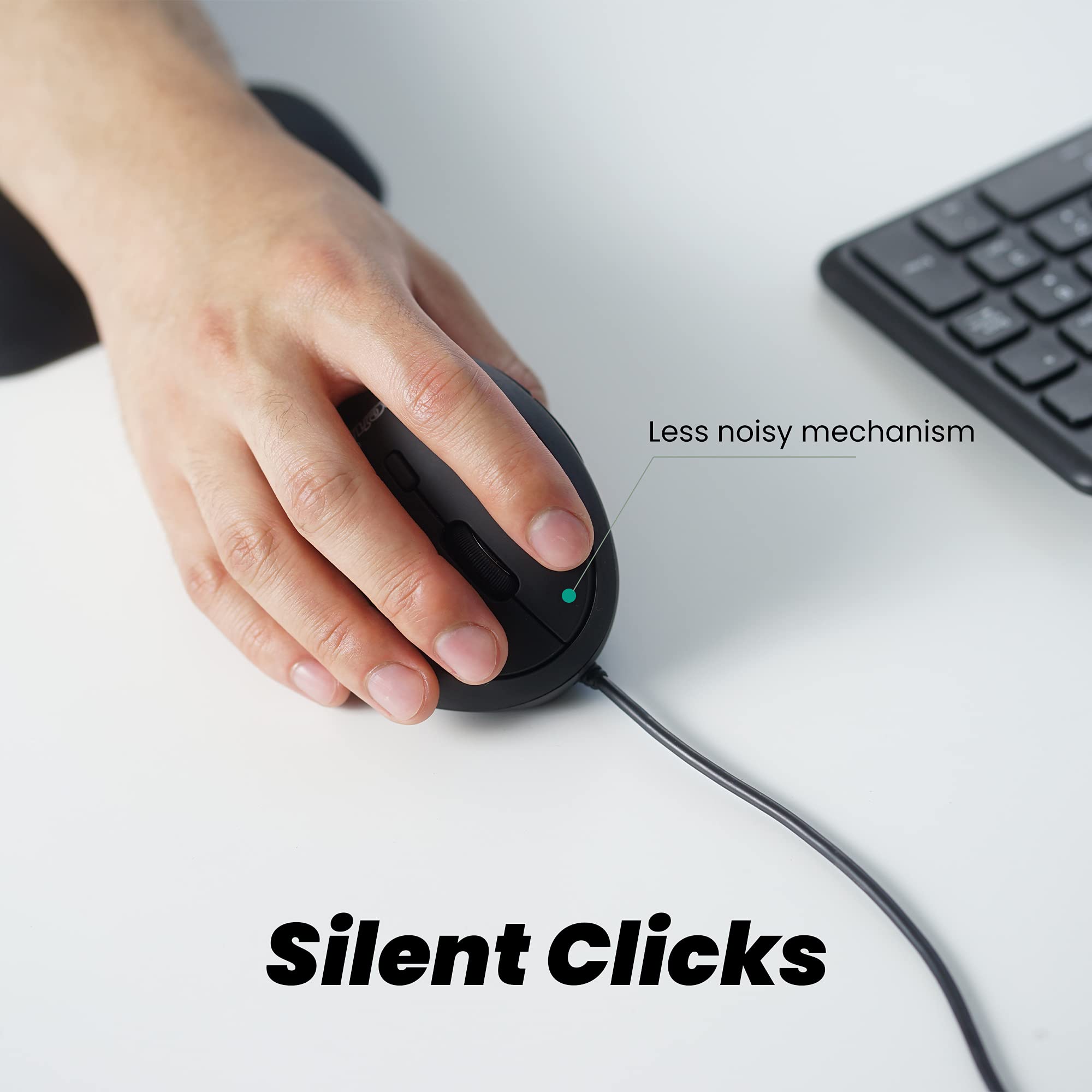 Perixx Perimice 519 Wired Ergonomic Vertical Mouse   Portable Small Design   105X67X58 Mm   Right Handed Black